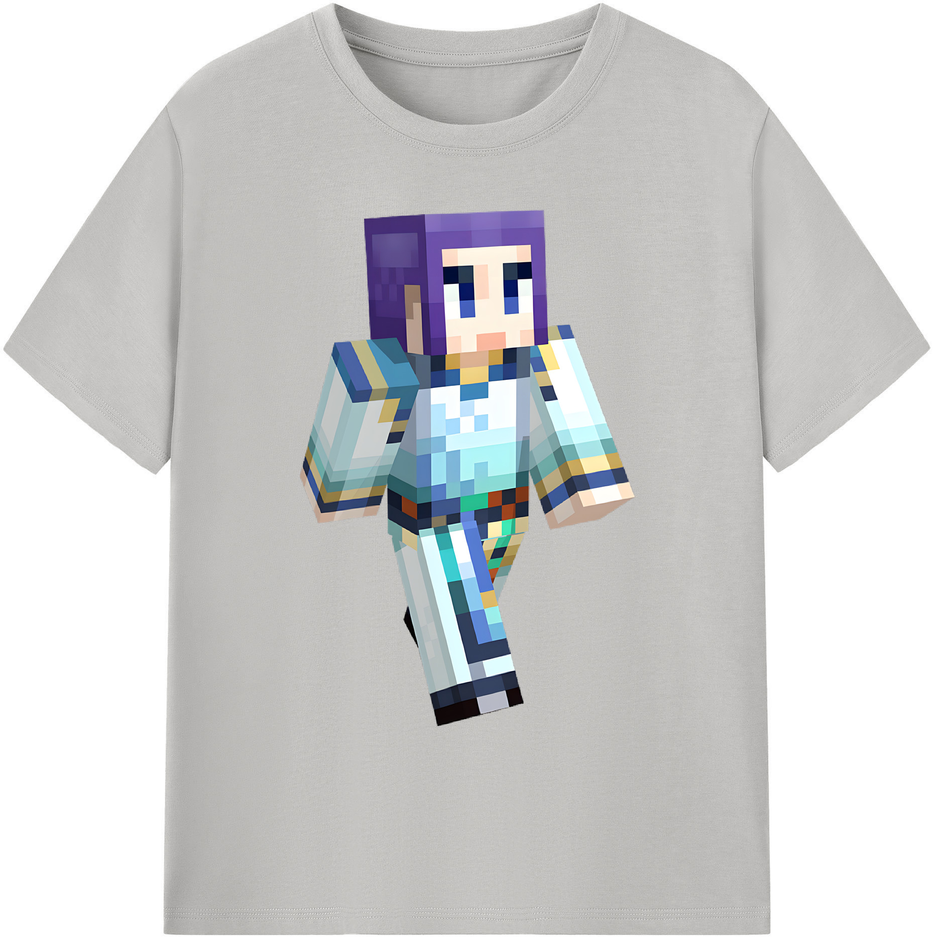 （画像用） マインクラフト ブロックの世界 Minecraft MC Block world 綿100％ メンズ半袖Tシャツ｜肌触りやわらか＆通気性