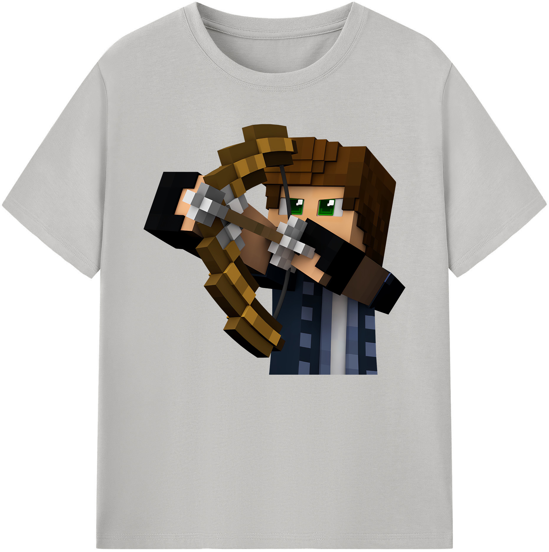 （画像用） マインクラフト ブロックの世界 Minecraft MC Block world 綿100％ メンズ半袖Tシャツ｜肌触りやわらか＆通気性