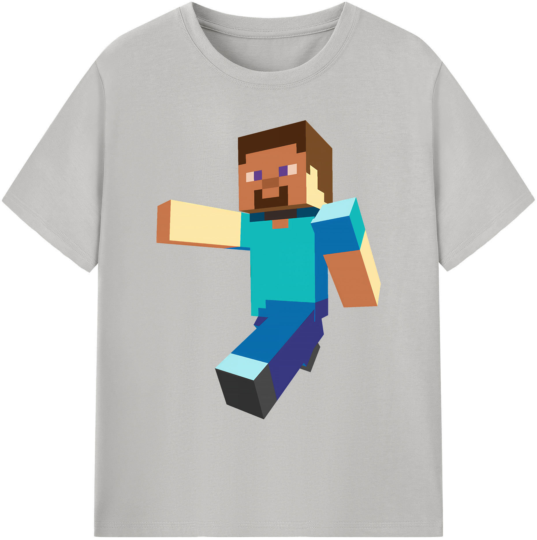 （画像用） マインクラフト ブロックの世界 Minecraft MC Block world 綿100％ メンズ半袖Tシャツ｜肌触りやわらか＆通気性