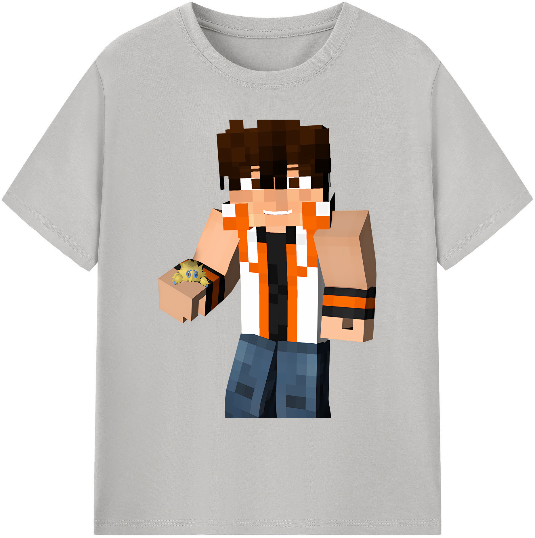 （画像用） マインクラフト ブロックの世界 Minecraft MC Block world 綿100％ メンズ半袖Tシャツ｜肌触りやわらか＆通気性