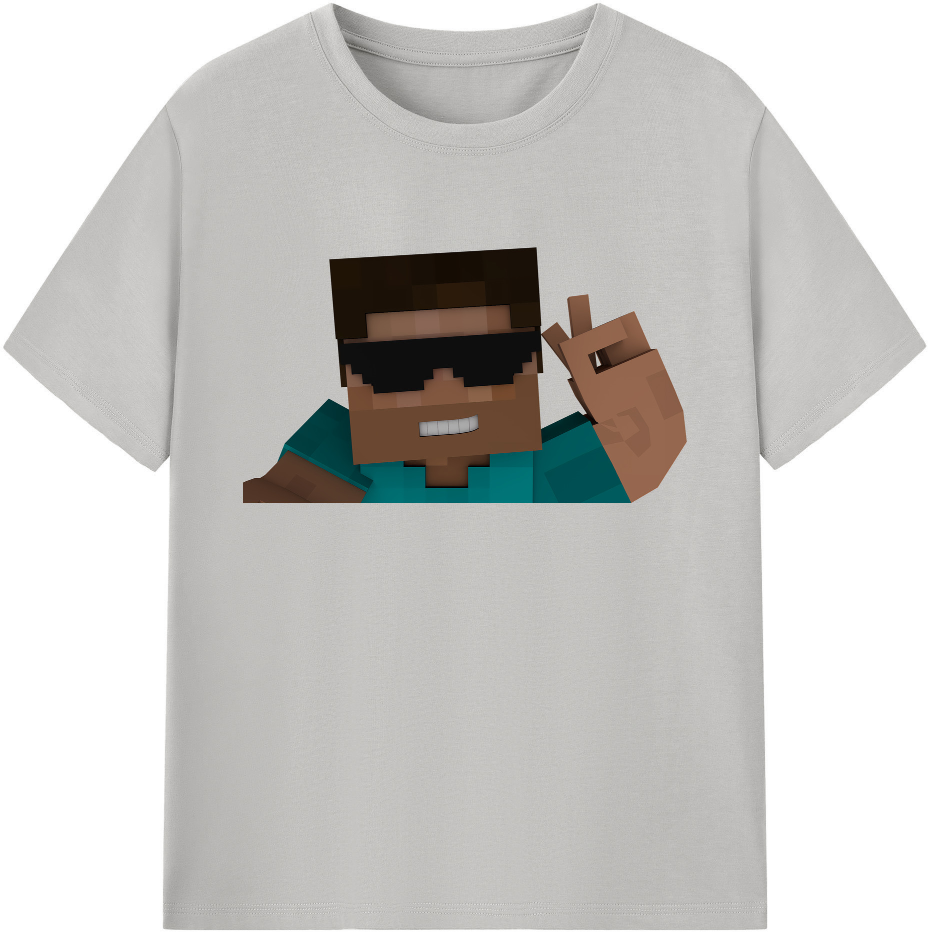 （画像用） マインクラフト ブロックの世界 Minecraft MC Block world 綿100％ メンズ半袖Tシャツ｜肌触りやわらか＆通気性