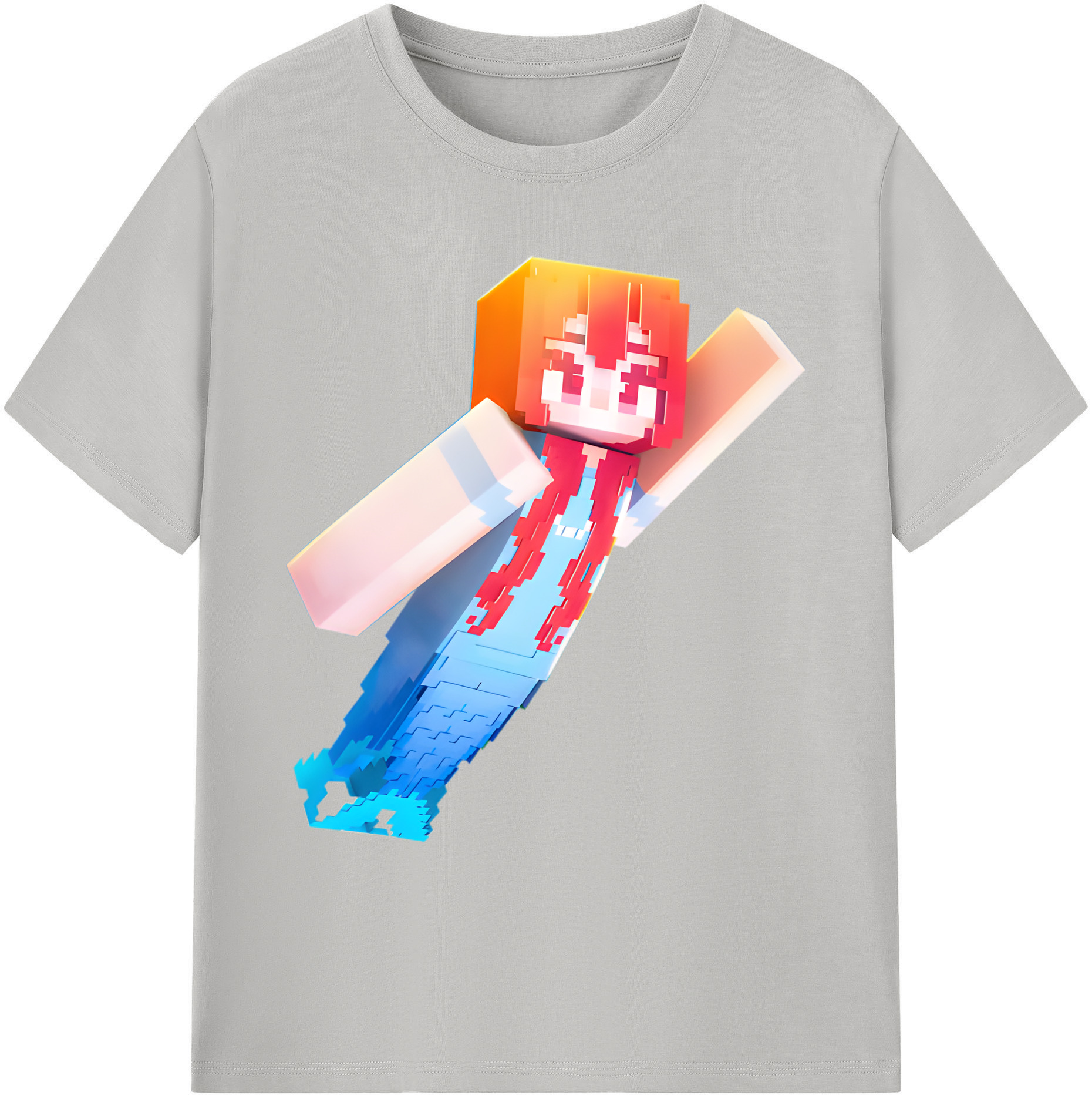 （画像用） マインクラフト ブロックの世界 Minecraft MC Block world 綿100％ メンズ半袖Tシャツ｜肌触りやわらか＆通気性