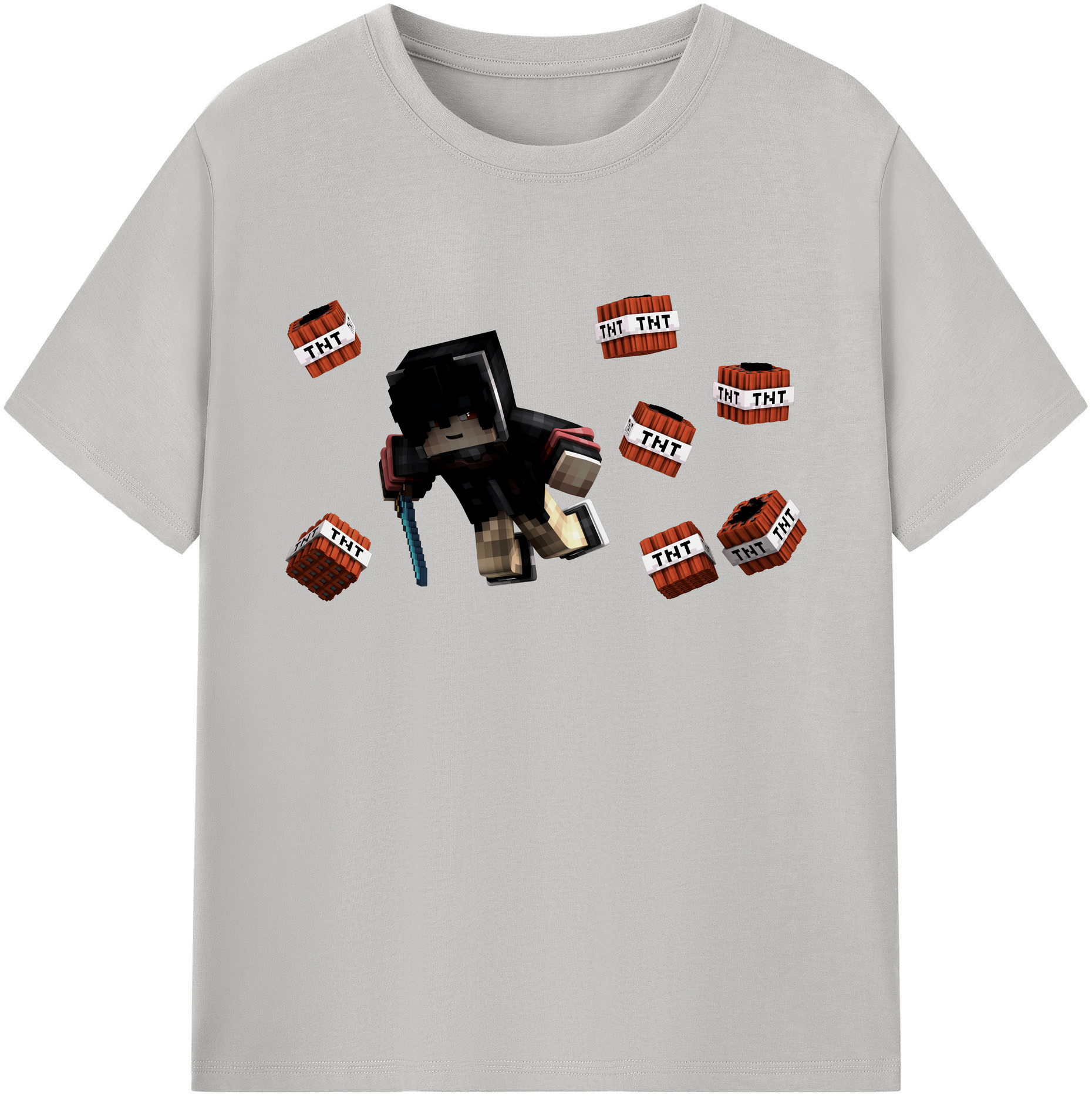 （画像用） マインクラフト ブロックの世界 Minecraft MC Block world 綿100％ メンズ半袖Tシャツ｜肌触りやわらか＆通気性