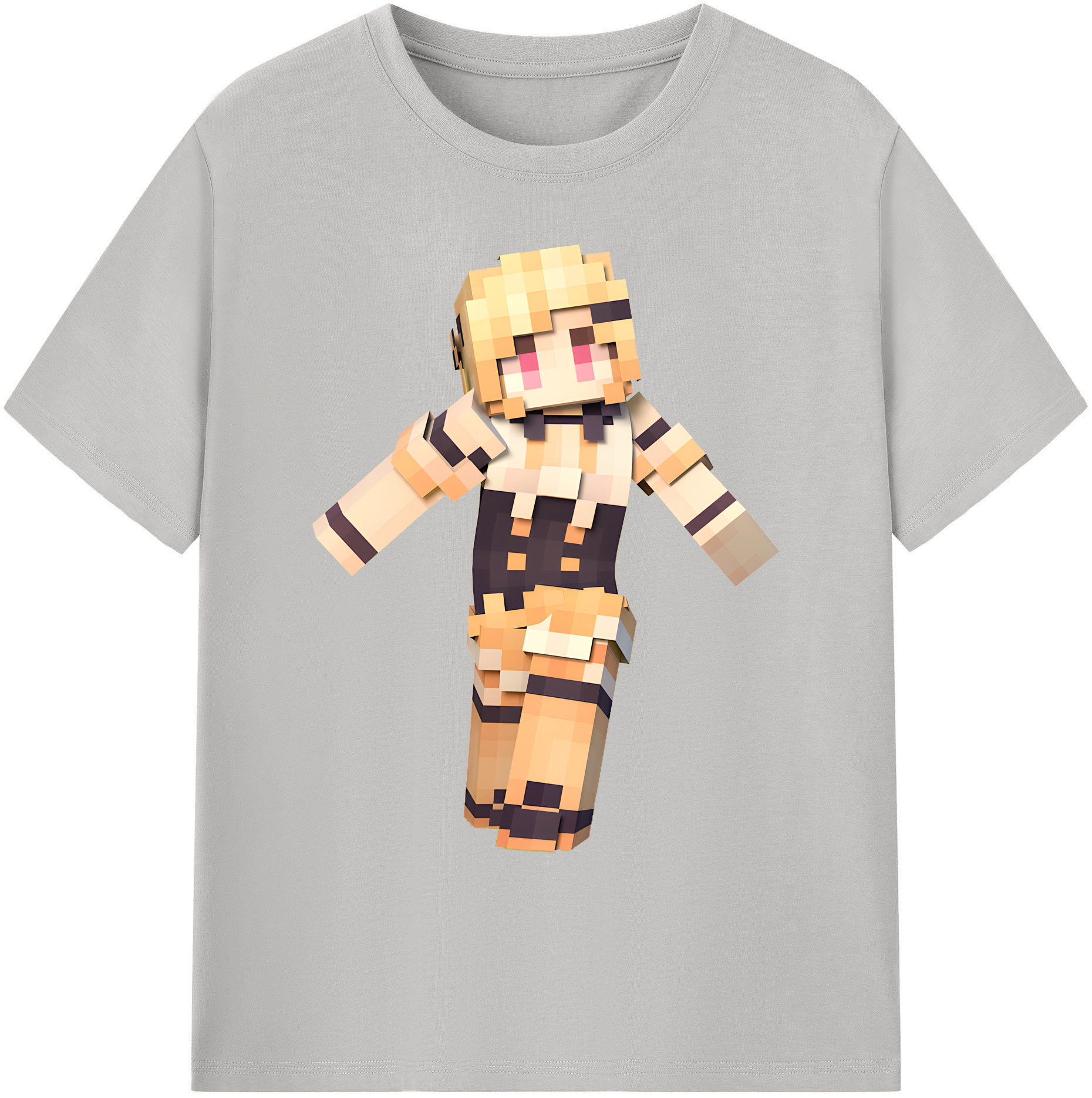 （画像用） マインクラフト ブロックの世界 Minecraft MC Block world 綿100％ メンズ半袖Tシャツ｜肌触りやわらか＆通気性