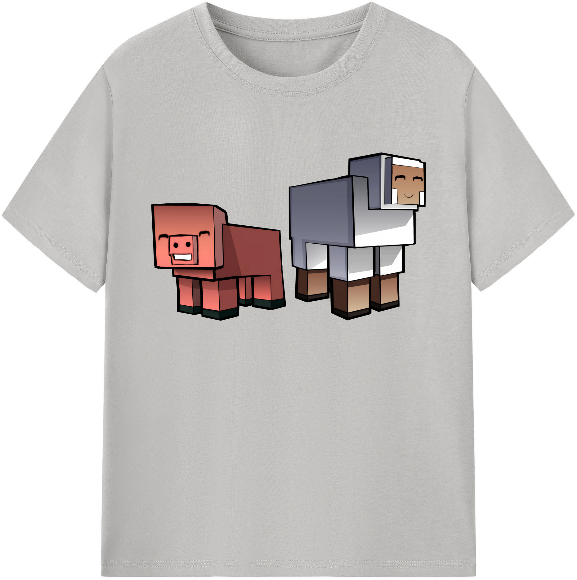 （画像用） マインクラフト ブロックの世界 Minecraft MC Block world 綿100％ メンズ半袖Tシャツ｜肌触りやわらか＆通気性