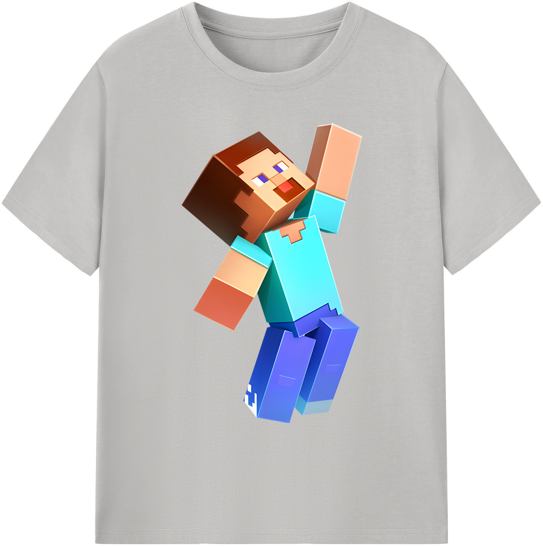 （画像用） マインクラフト ブロックの世界 Minecraft MC Block world 綿100％ メンズ半袖Tシャツ｜肌触りやわらか＆通気性