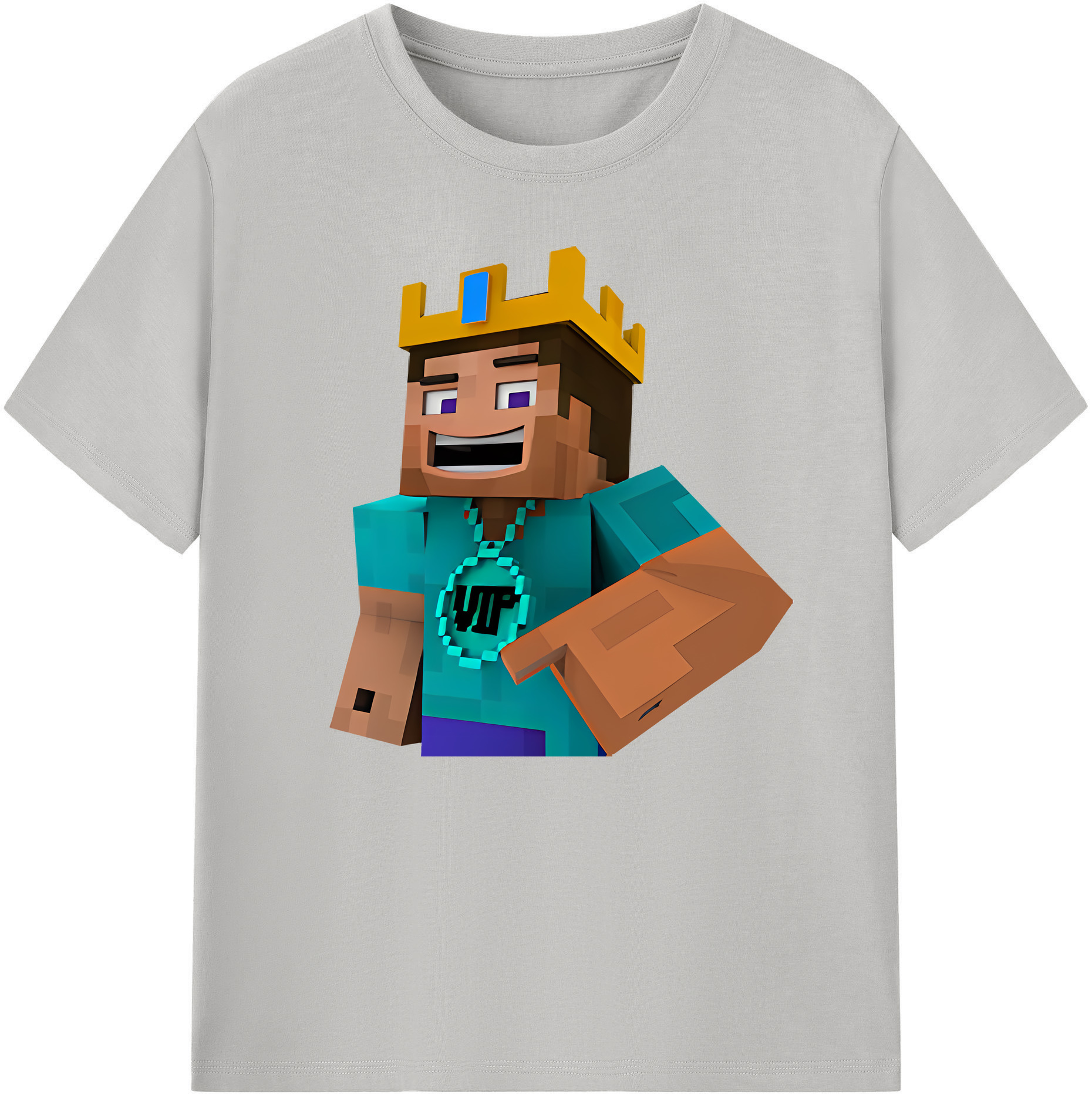（画像用） マインクラフト ブロックの世界 Minecraft MC Block world 綿100％ メンズ半袖Tシャツ｜肌触りやわらか＆通気性