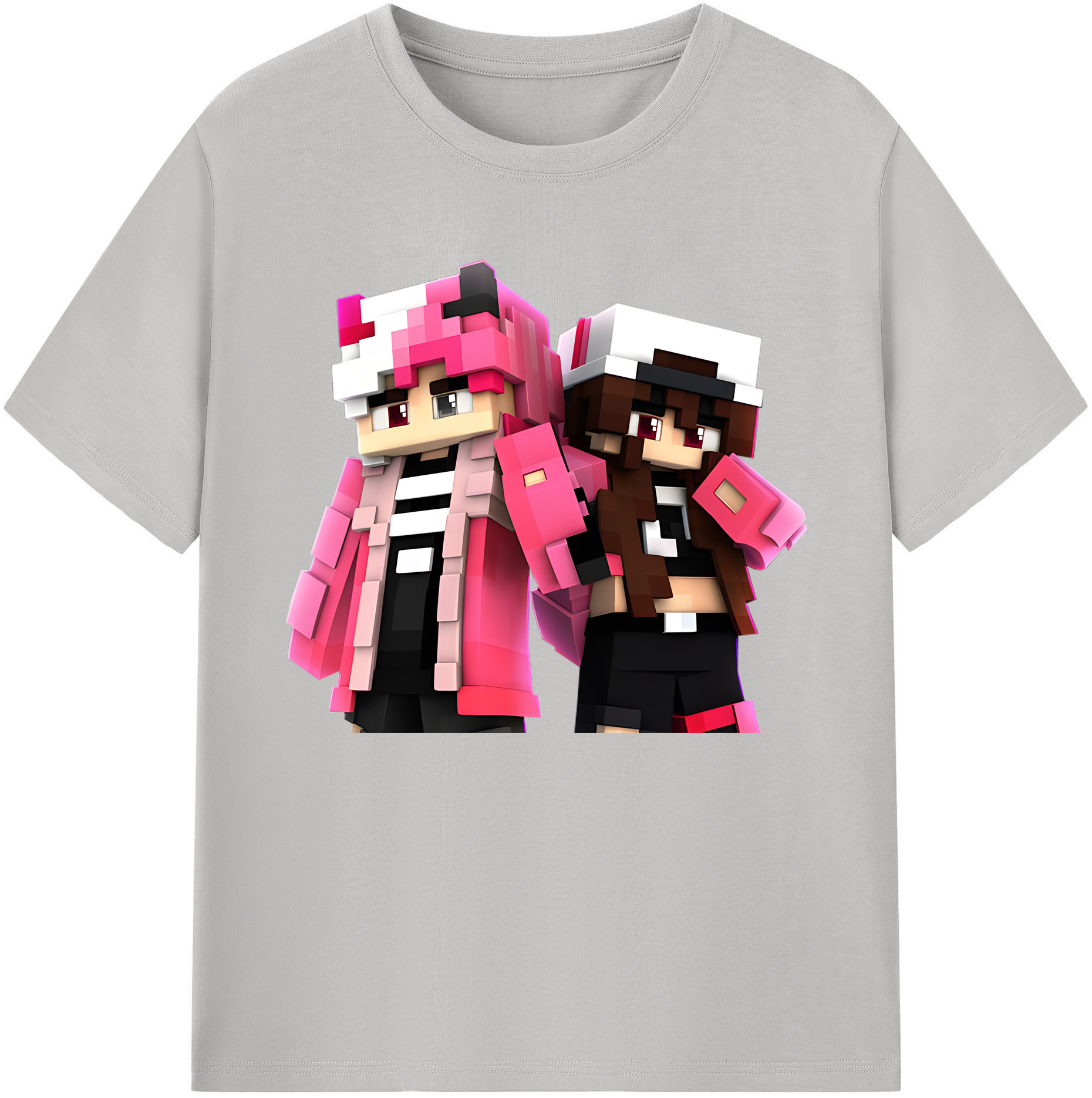 （画像用） マインクラフト ブロックの世界 Minecraft MC Block world 綿100％ メンズ半袖Tシャツ｜肌触りやわらか＆通気性