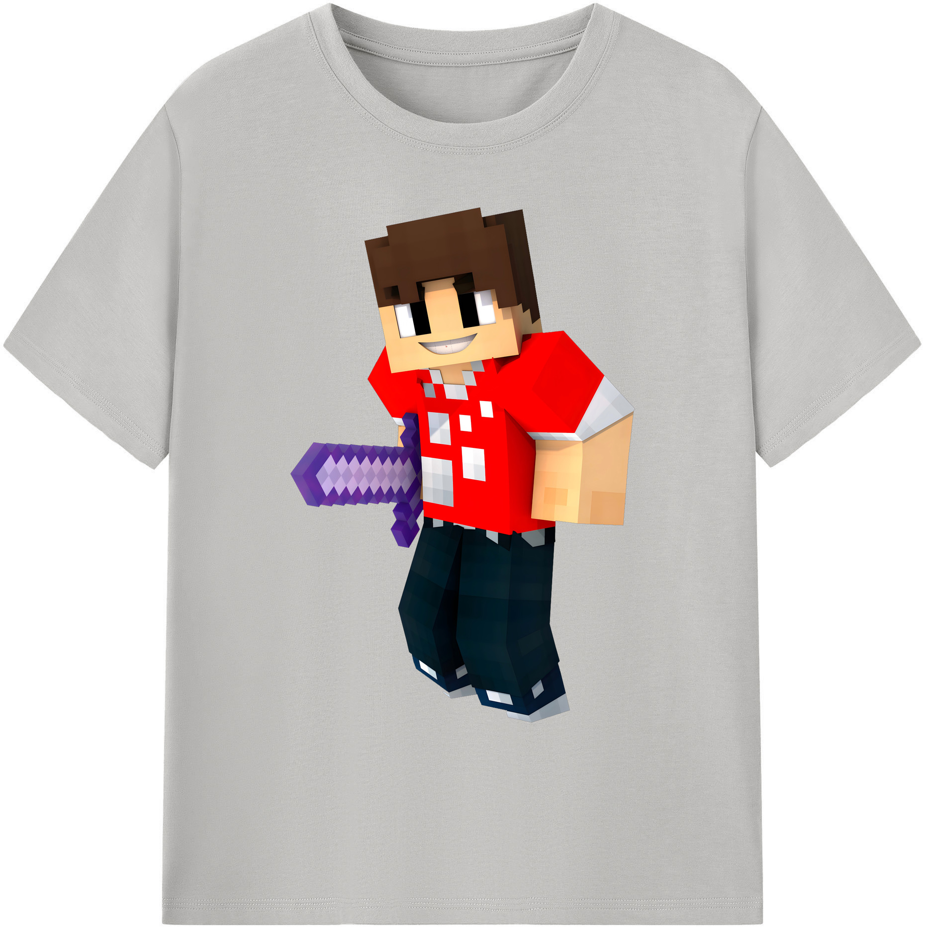 （画像用） マインクラフト ブロックの世界 Minecraft MC Block world 綿100％ メンズ半袖Tシャツ｜肌触りやわらか＆通気性