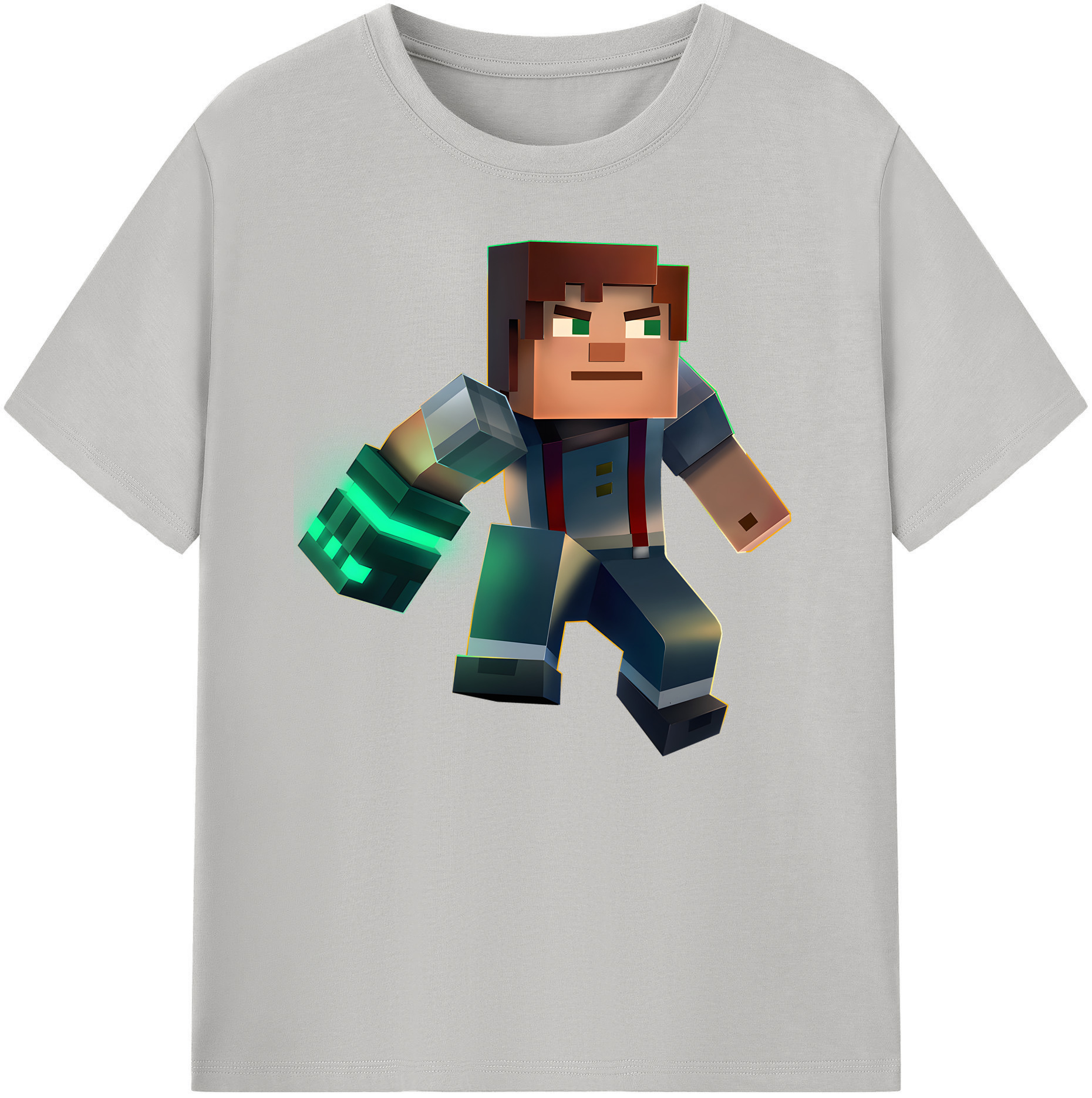 （画像用） マインクラフト ブロックの世界 Minecraft MC Block world 綿100％ メンズ半袖Tシャツ｜肌触りやわらか＆通気性