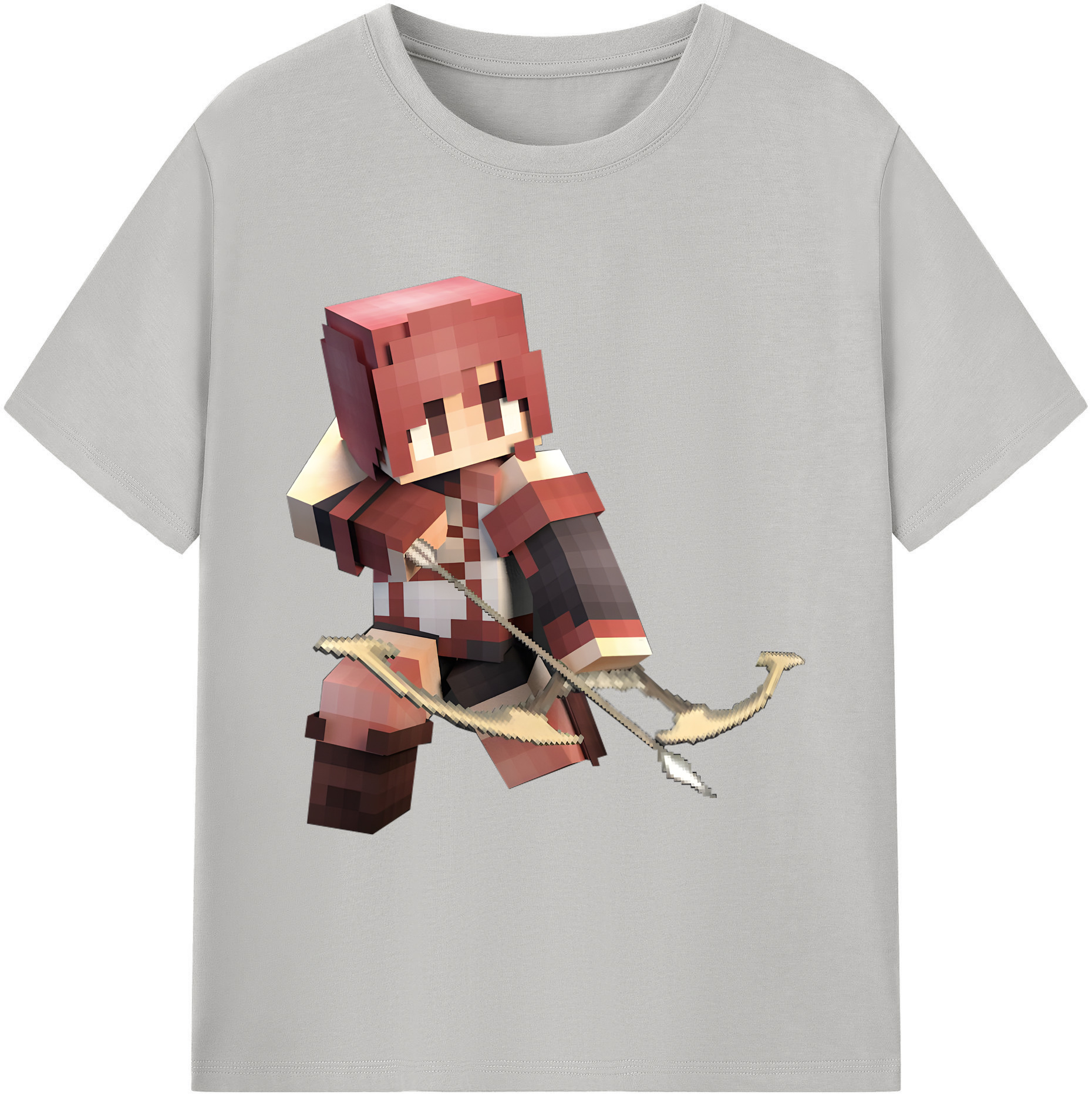 （画像用） マインクラフト ブロックの世界 Minecraft MC Block world 綿100％ メンズ半袖Tシャツ｜肌触りやわらか＆通気性