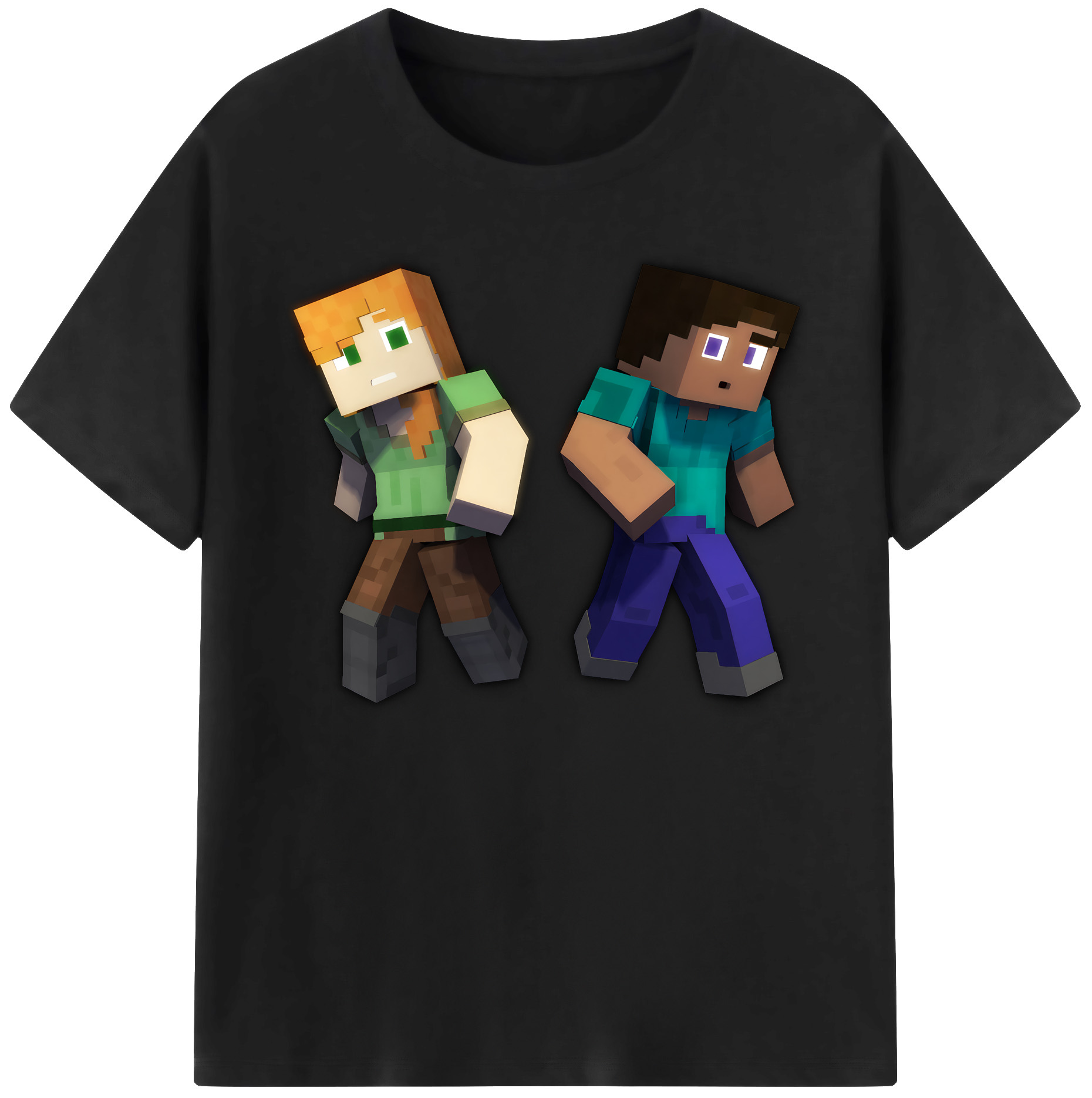 （画像用） マインクラフト ブロックの世界 Minecraft MC Block world 綿100％ メンズ半袖Tシャツ｜肌触りやわらか＆通気性
