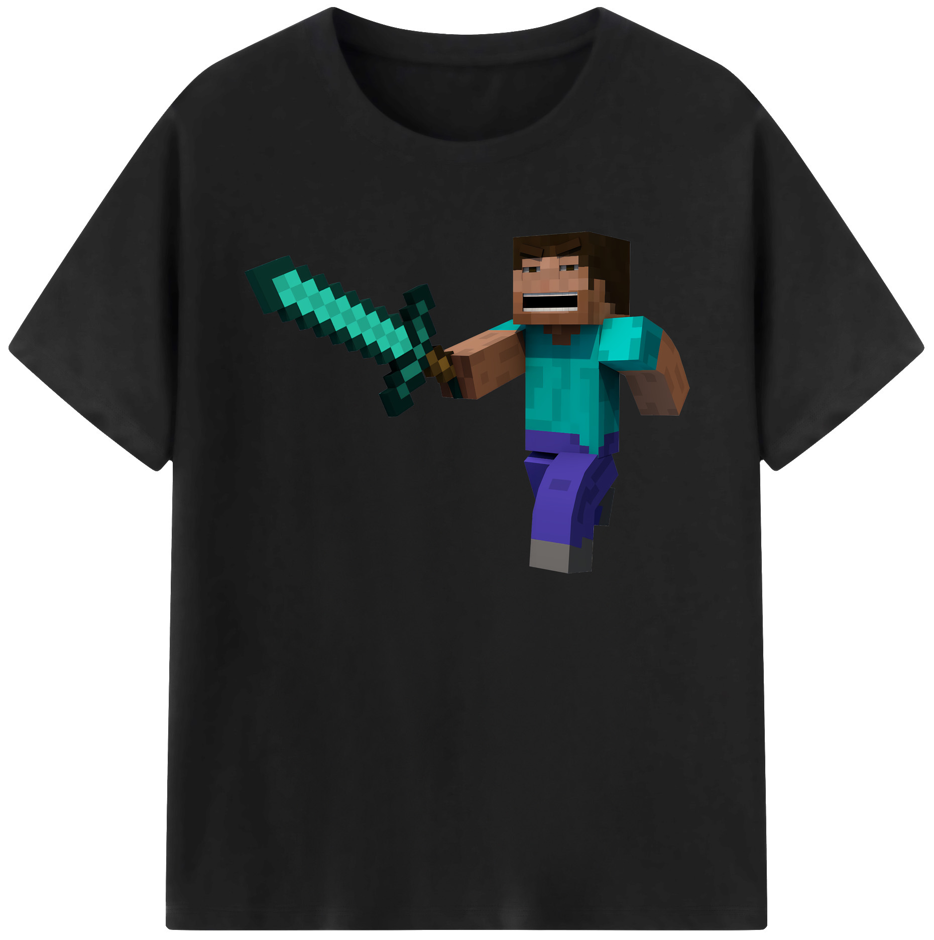 （画像用） マインクラフト ブロックの世界 Minecraft MC Block world 綿100％ メンズ半袖Tシャツ｜肌触りやわらか＆通気性