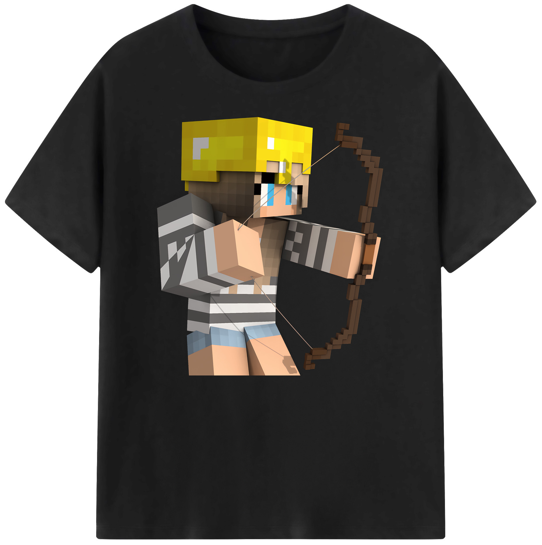 （画像用） マインクラフト ブロックの世界 Minecraft MC Block world 綿100％ メンズ半袖Tシャツ｜肌触りやわらか＆通気性