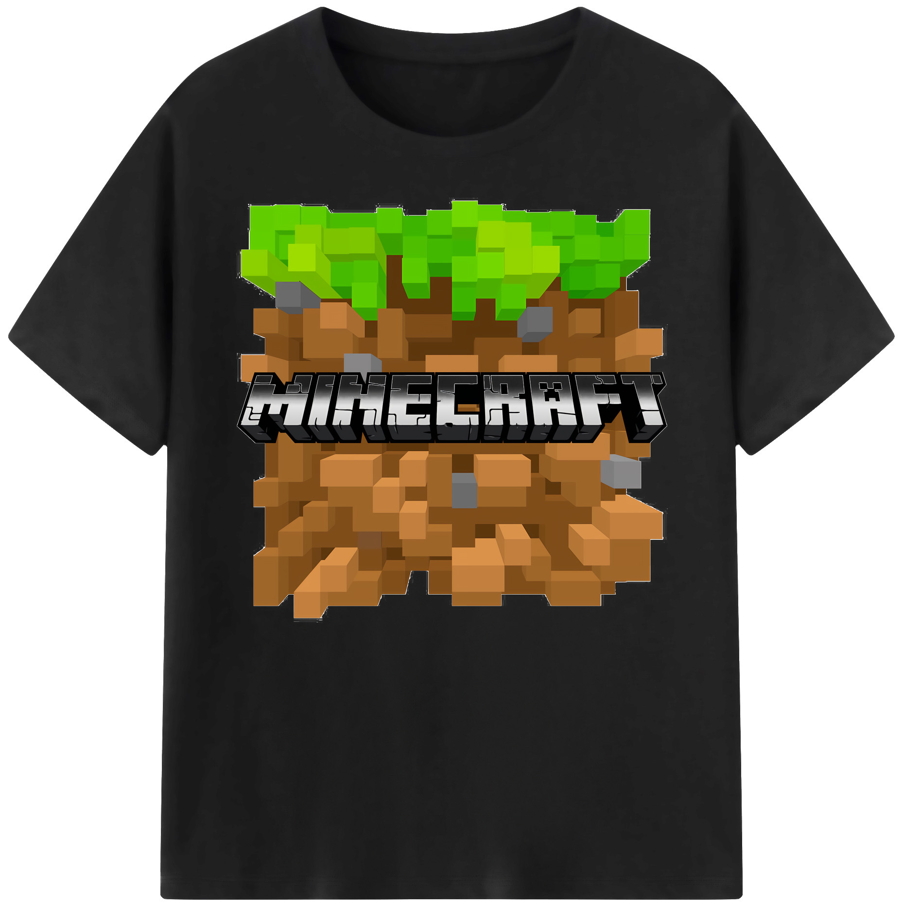 （画像用） マインクラフト ブロックの世界 Minecraft MC Block world 綿100％ メンズ半袖Tシャツ｜肌触りやわらか＆通気性