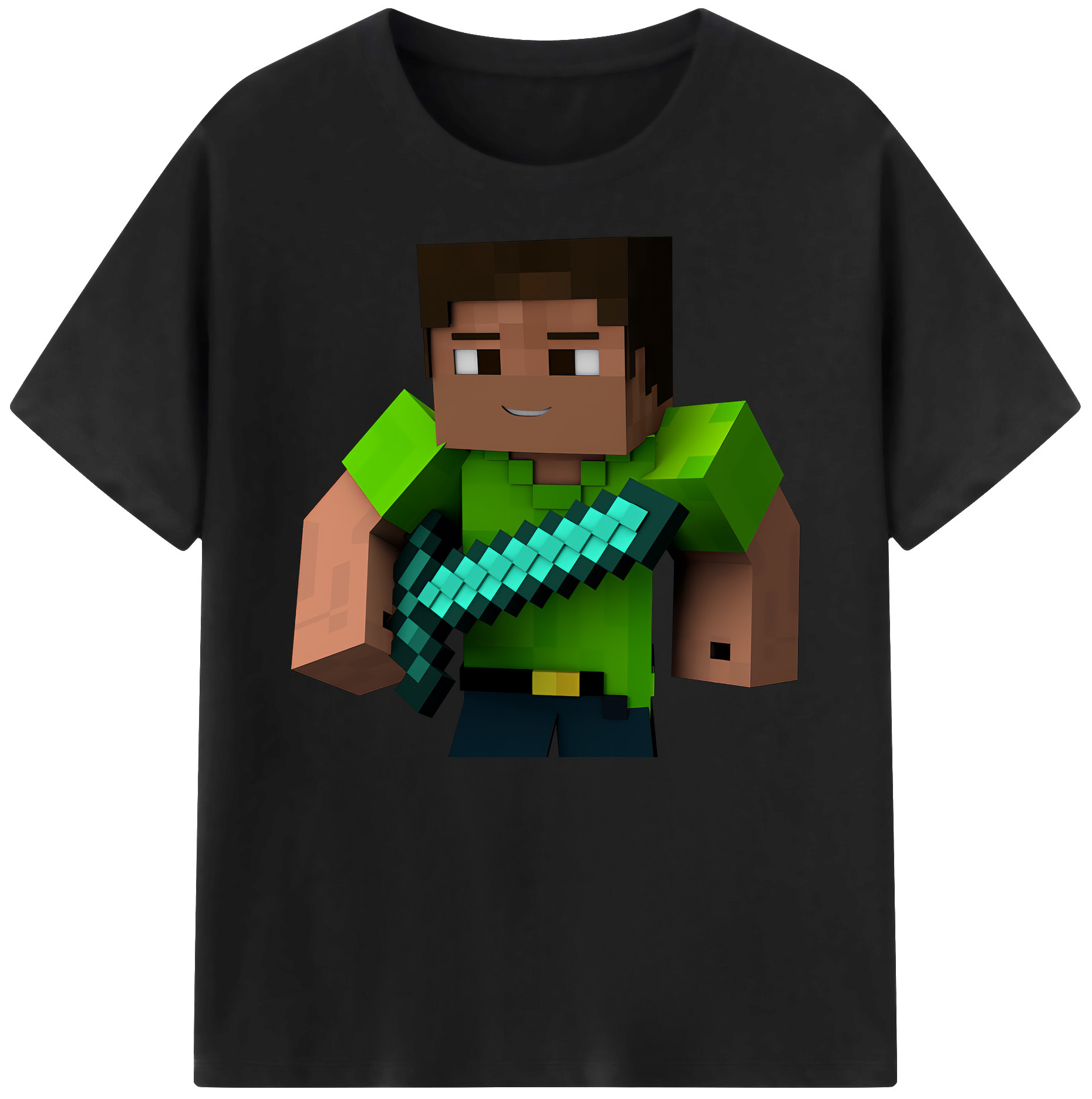 （画像用） マインクラフト ブロックの世界 Minecraft MC Block world 綿100％ メンズ半袖Tシャツ｜肌触りやわらか＆通気性