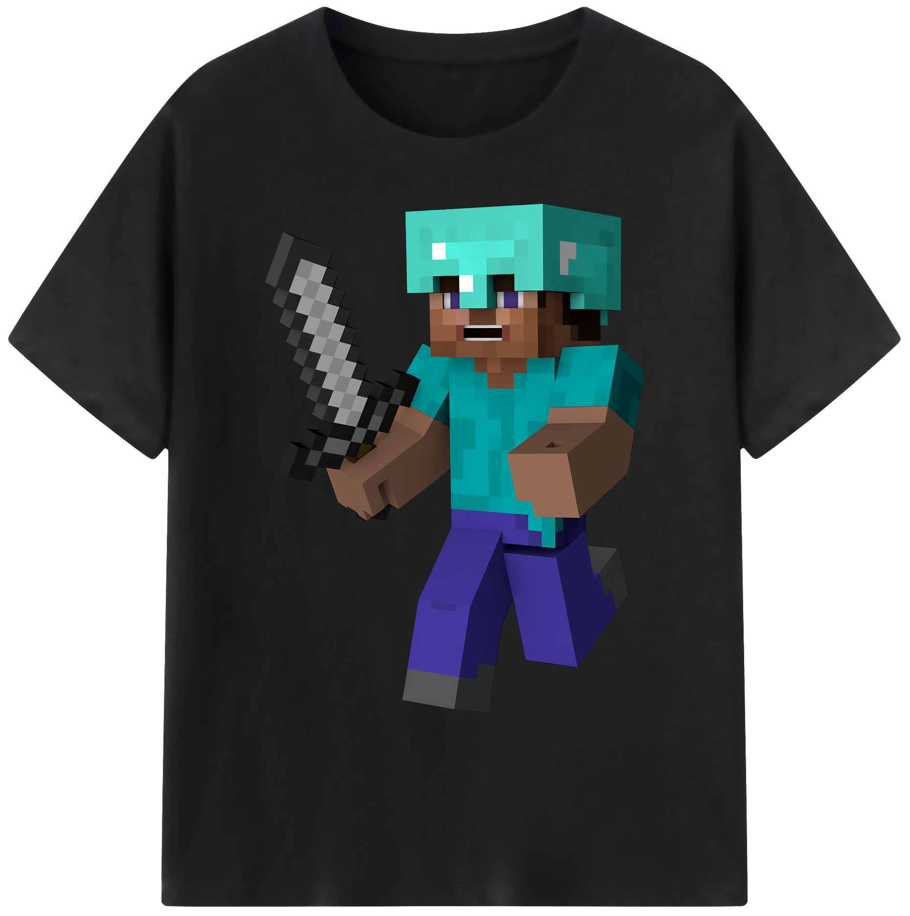 （画像用） マインクラフト ブロックの世界 Minecraft MC Block world 綿100％ メンズ半袖Tシャツ｜肌触りやわらか＆通気性