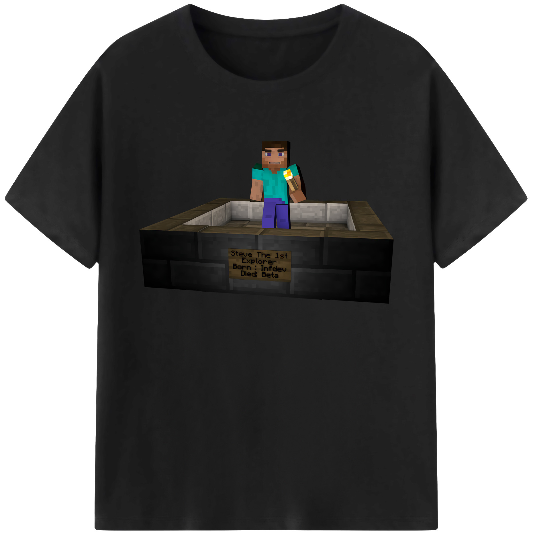 （画像用） マインクラフト ブロックの世界 Minecraft MC Block world 綿100％ メンズ半袖Tシャツ｜肌触りやわらか＆通気性