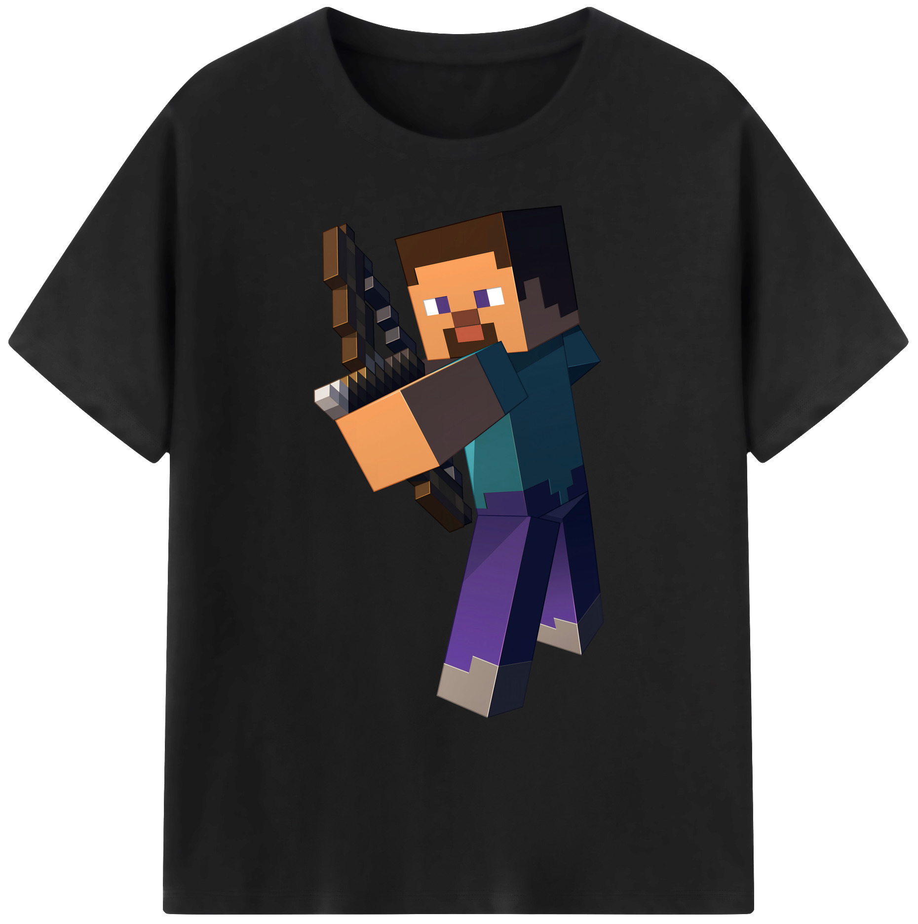 （画像用） マインクラフト ブロックの世界 Minecraft MC Block world 綿100％ メンズ半袖Tシャツ｜肌触りやわらか＆通気性