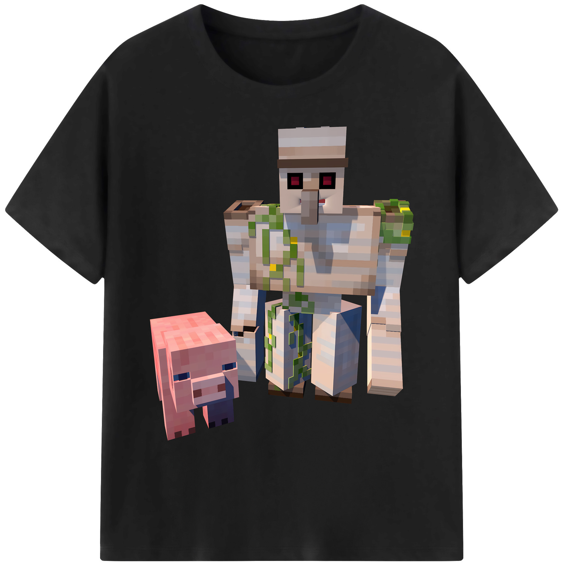 （画像用） マインクラフト ブロックの世界 Minecraft MC Block world 綿100％ メンズ半袖Tシャツ｜肌触りやわらか＆通気性