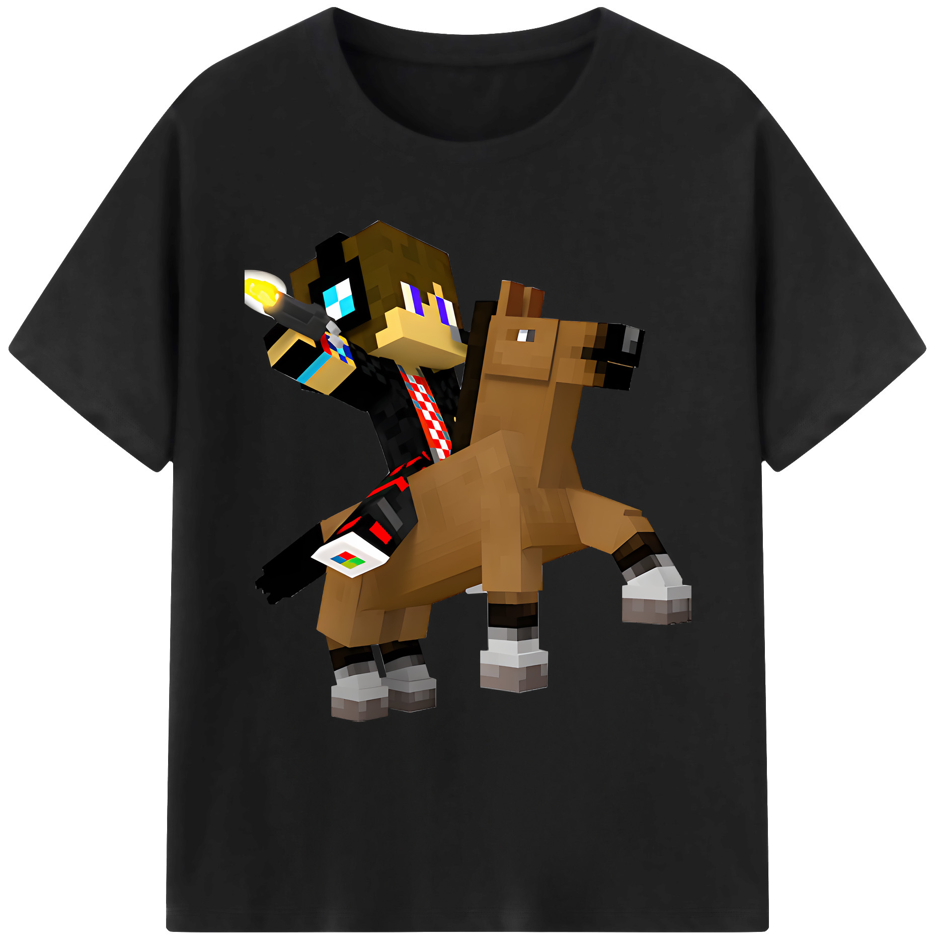 （画像用） マインクラフト ブロックの世界 Minecraft MC Block world 綿100％ メンズ半袖Tシャツ｜肌触りやわらか＆通気性
