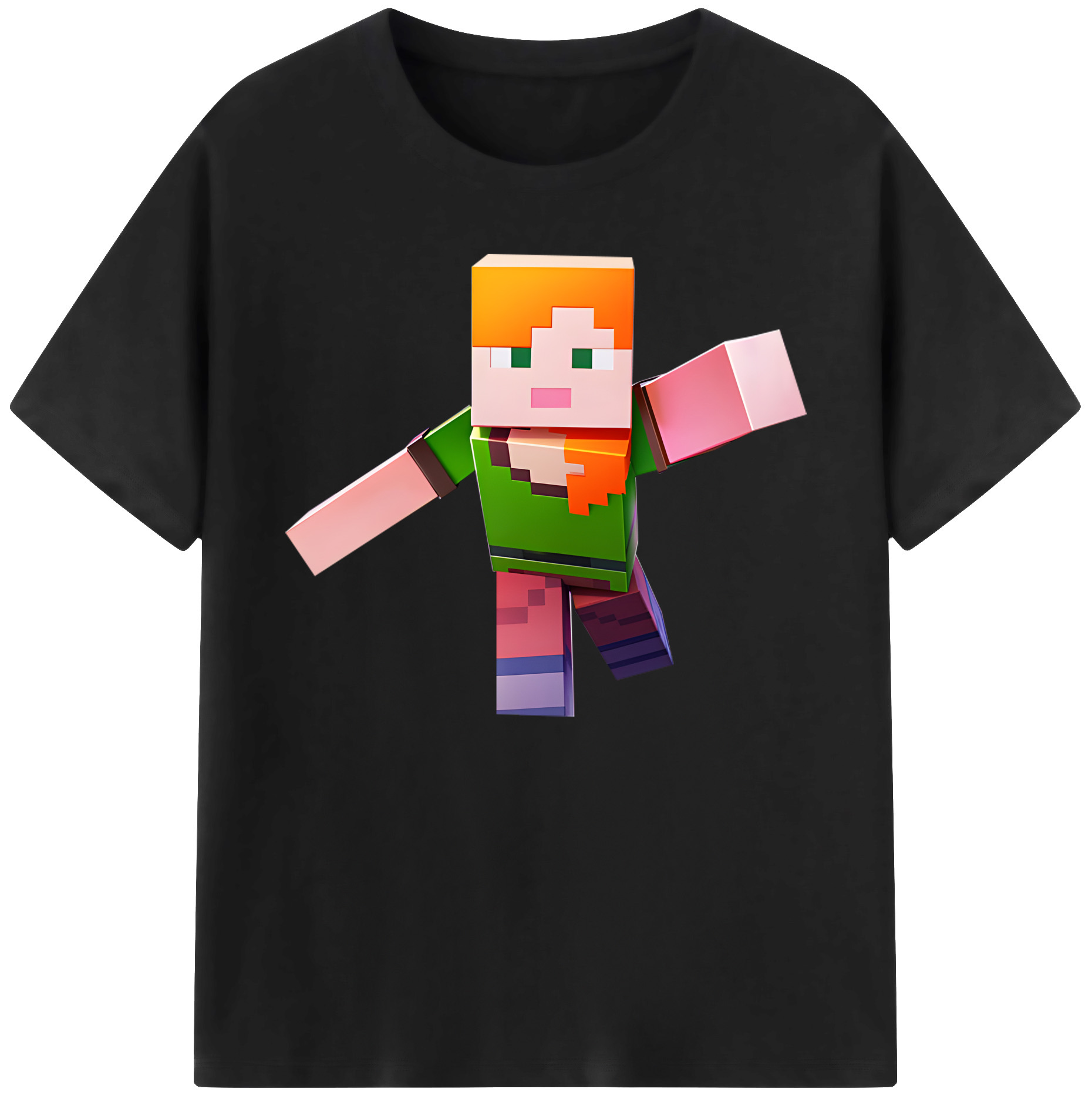 （画像用） マインクラフト ブロックの世界 Minecraft MC Block world 綿100％ メンズ半袖Tシャツ｜肌触りやわらか＆通気性