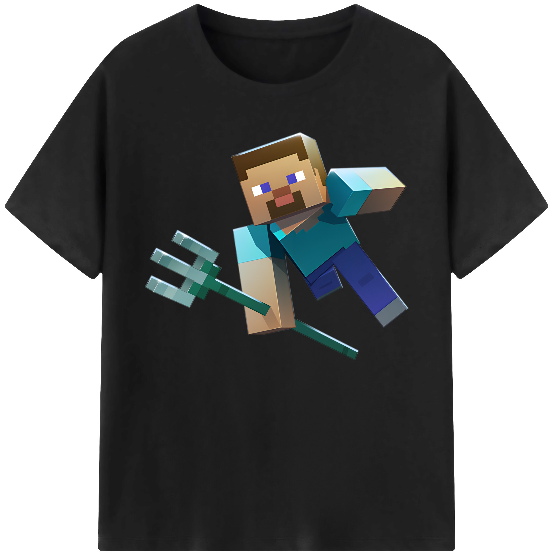 （画像用） マインクラフト ブロックの世界 Minecraft MC Block world 綿100％ メンズ半袖Tシャツ｜肌触りやわらか＆通気性