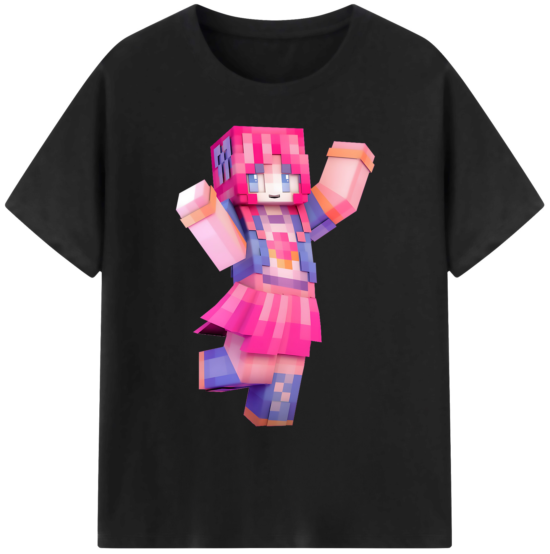 （画像用） マインクラフト ブロックの世界 Minecraft MC Block world 綿100％ メンズ半袖Tシャツ｜肌触りやわらか＆通気性