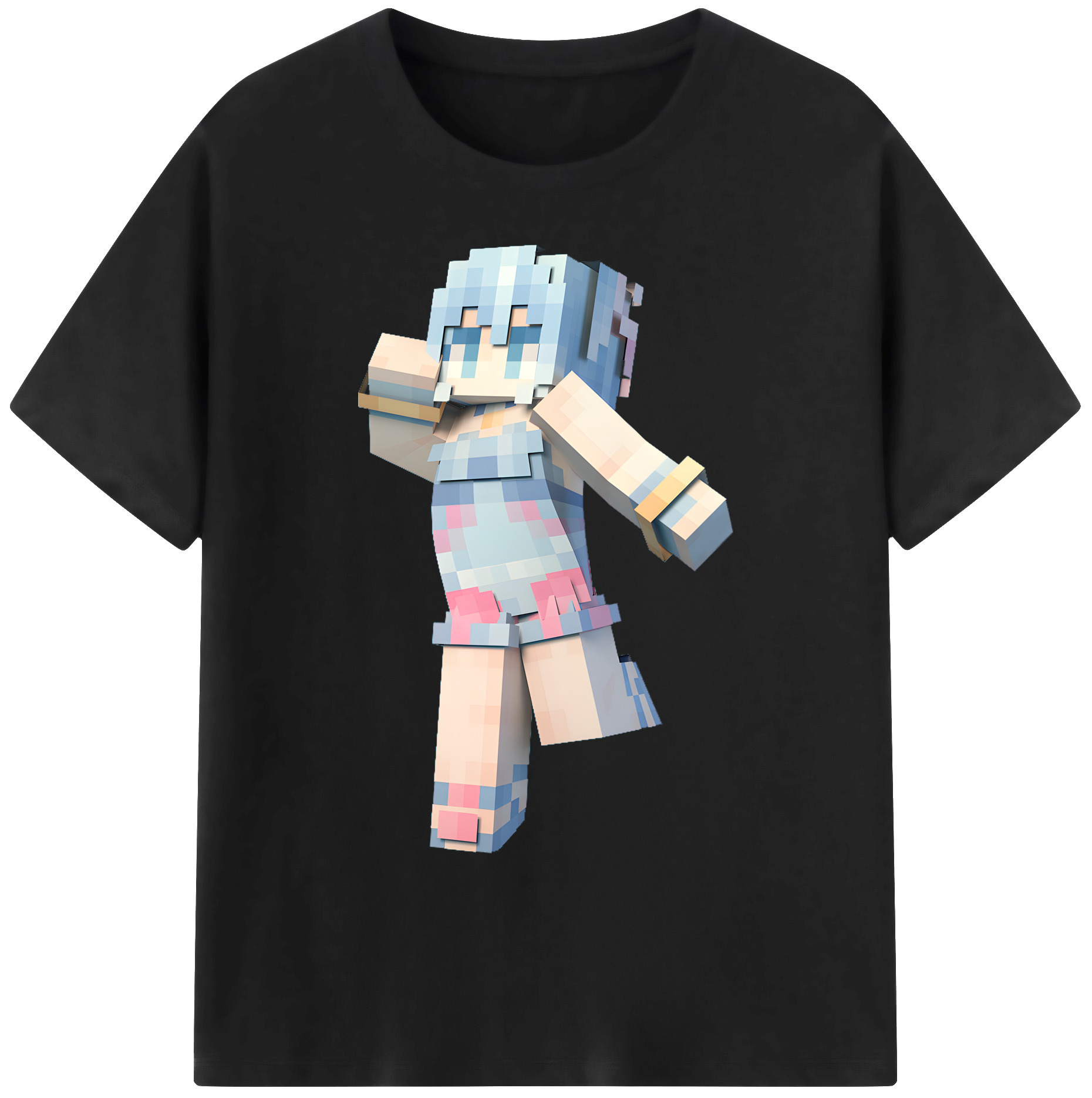（画像用） マインクラフト ブロックの世界 Minecraft MC Block world 綿100％ メンズ半袖Tシャツ｜肌触りやわらか＆通気性