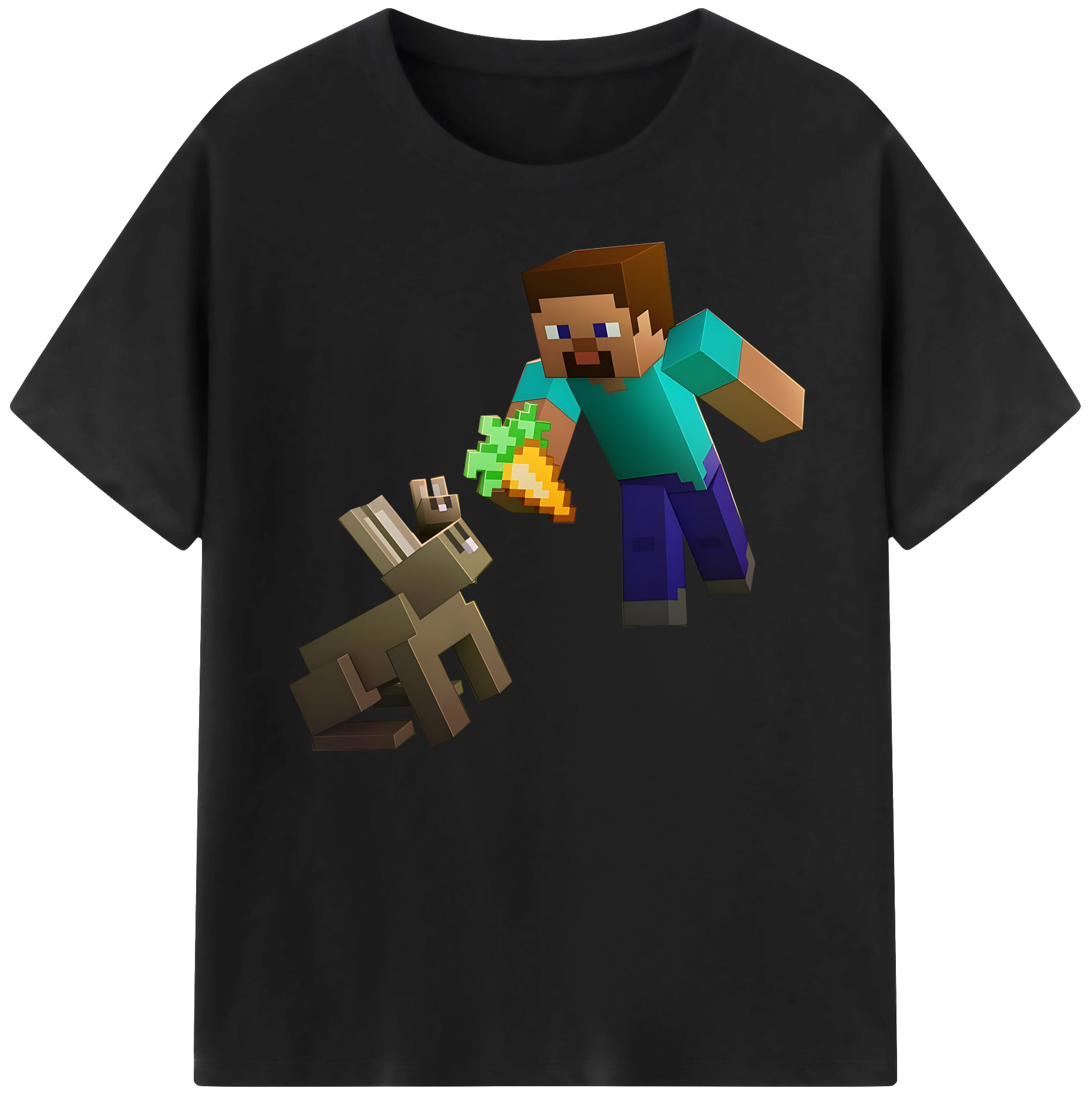 （画像用） マインクラフト ブロックの世界 Minecraft MC Block world 綿100％ メンズ半袖Tシャツ｜肌触りやわらか＆通気性