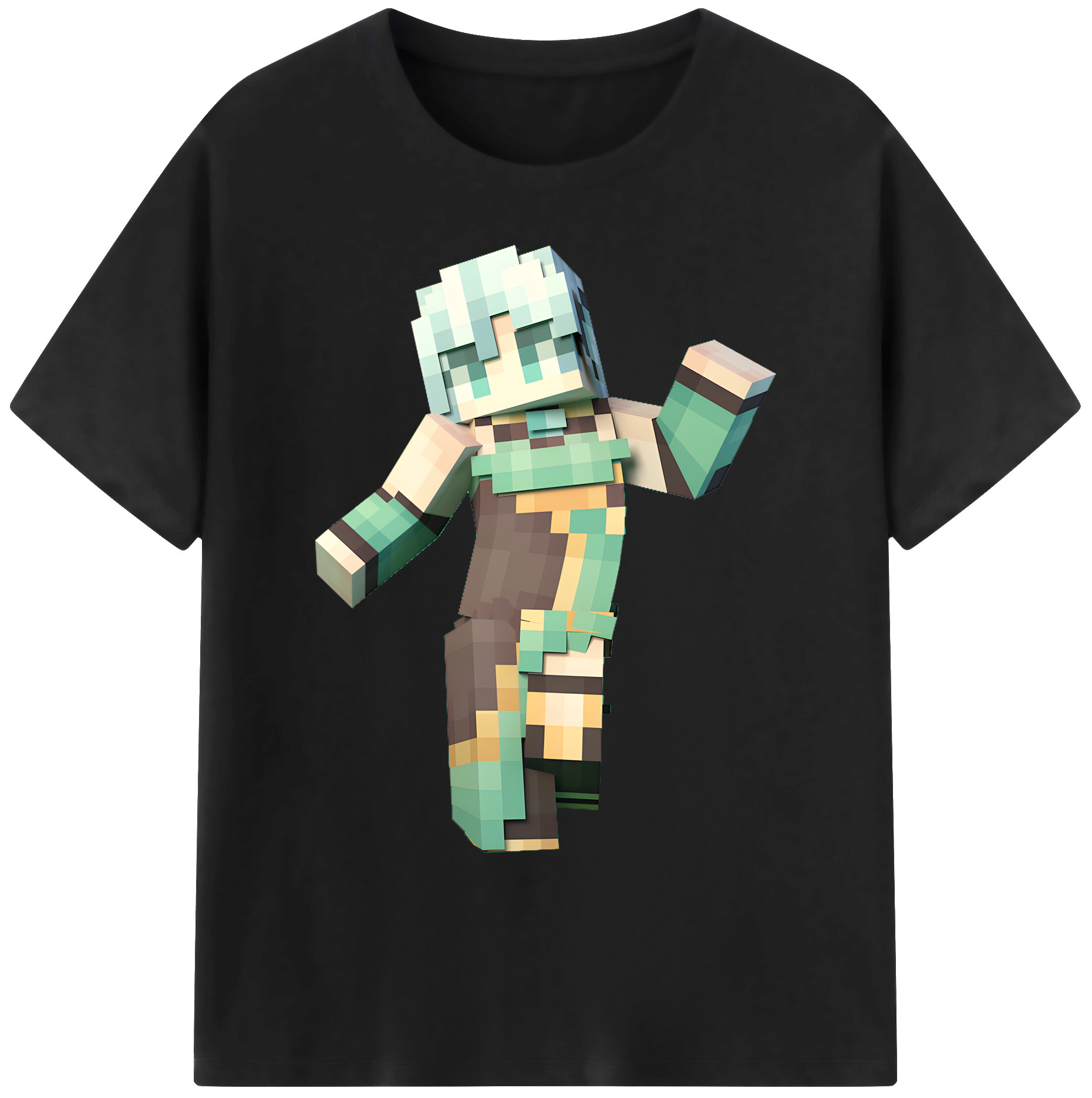 （画像用） マインクラフト ブロックの世界 Minecraft MC Block world 綿100％ メンズ半袖Tシャツ｜肌触りやわらか＆通気性