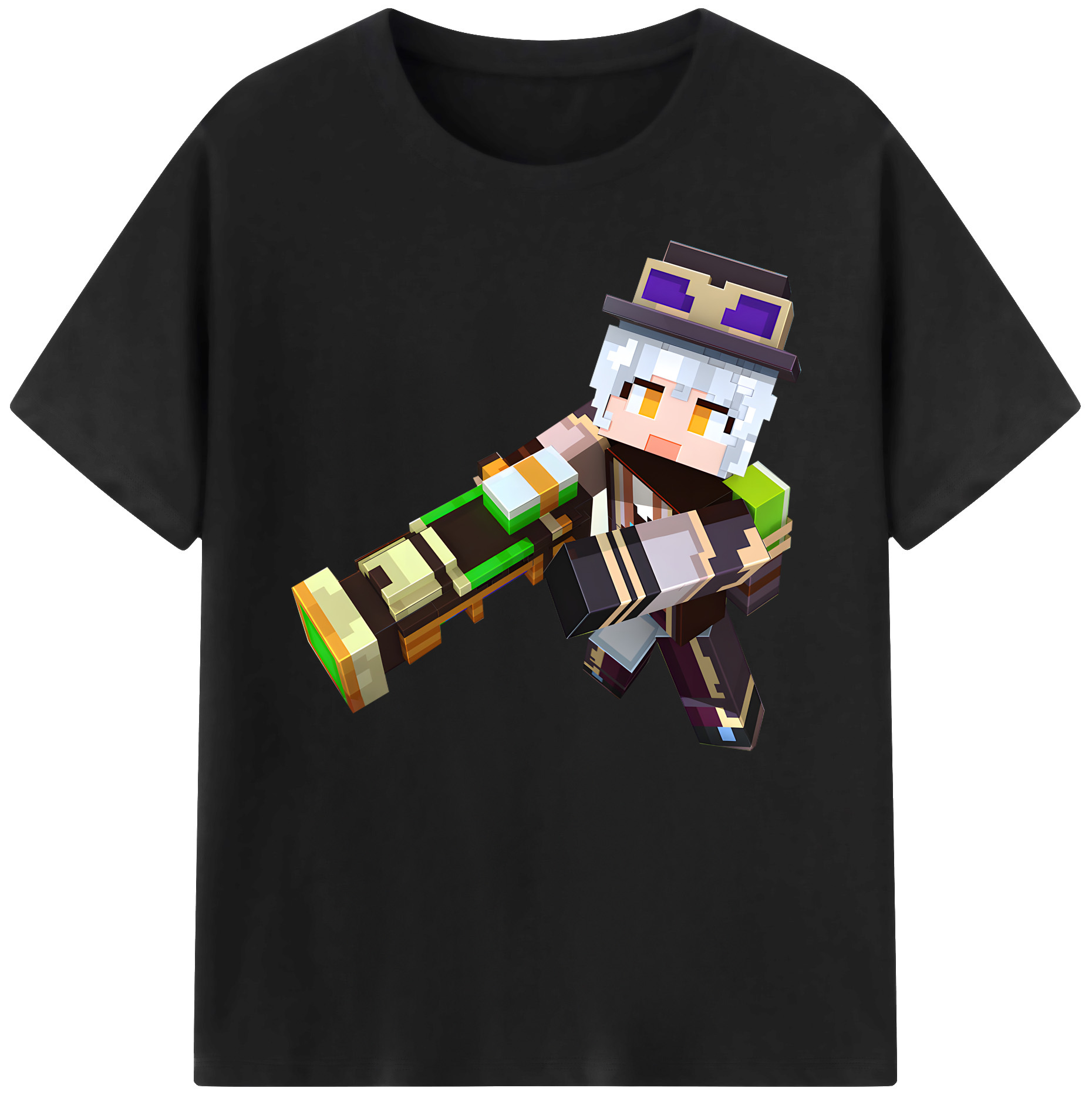 （画像用） マインクラフト ブロックの世界 Minecraft MC Block world 綿100％ メンズ半袖Tシャツ｜肌触りやわらか＆通気性