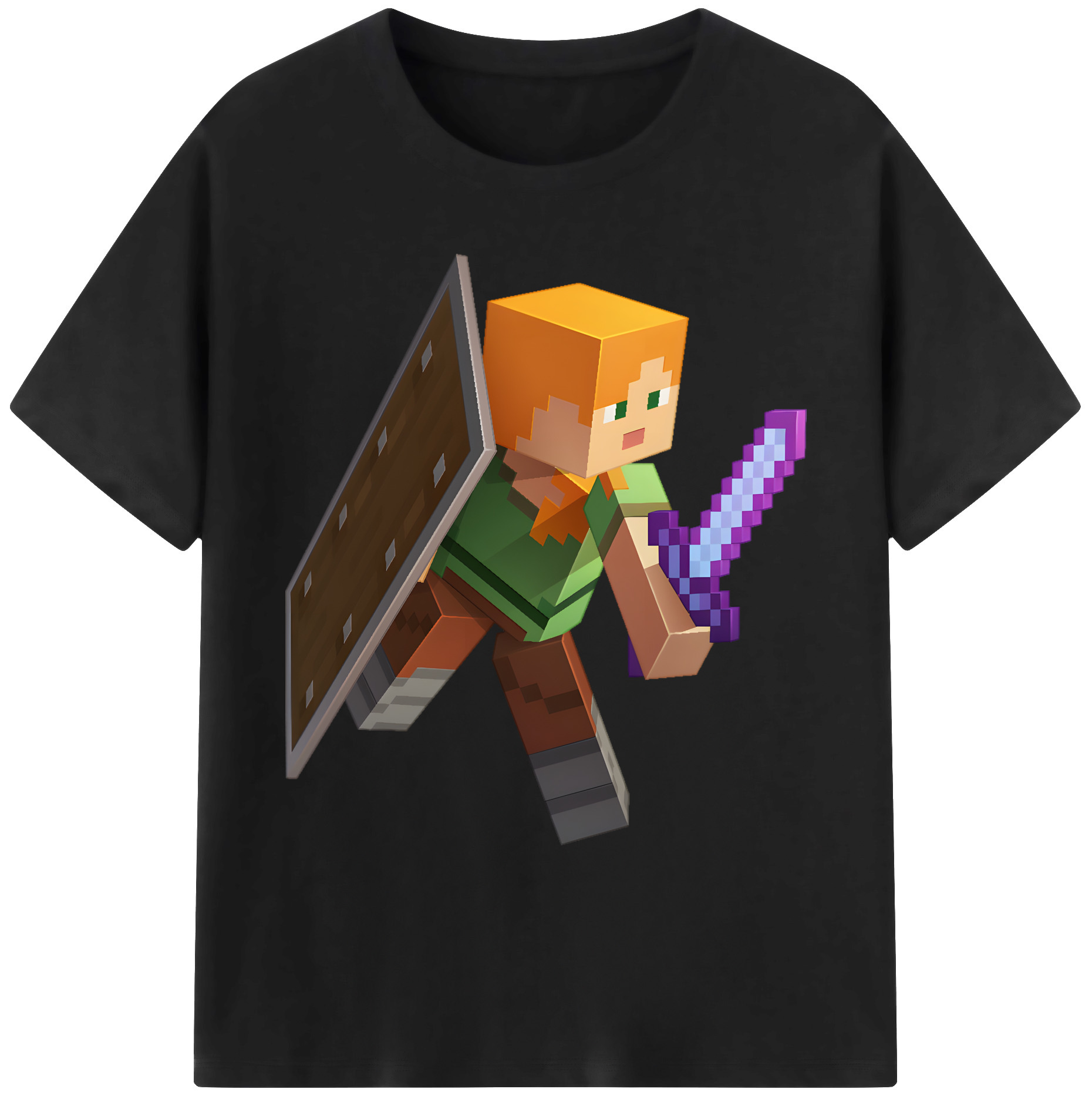 （画像用） マインクラフト ブロックの世界 Minecraft MC Block world 綿100％ メンズ半袖Tシャツ｜肌触りやわらか＆通気性