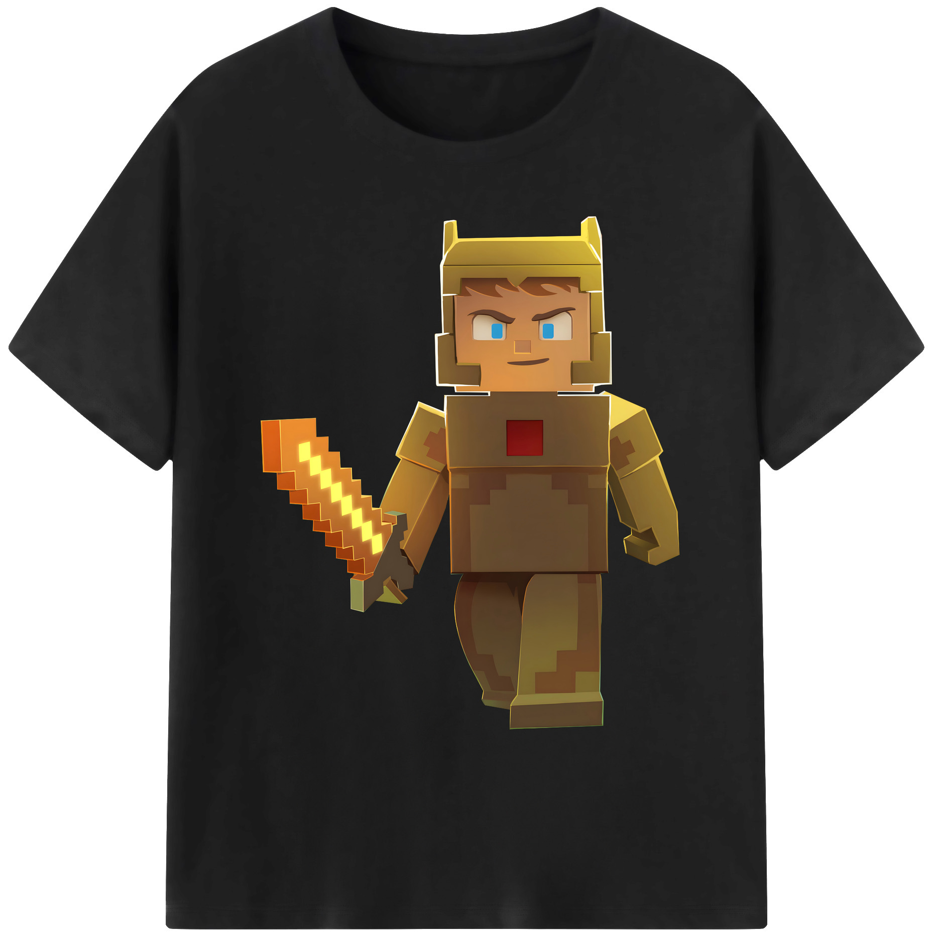 （画像用） マインクラフト ブロックの世界 Minecraft MC Block world 綿100％ メンズ半袖Tシャツ｜肌触りやわらか＆通気性