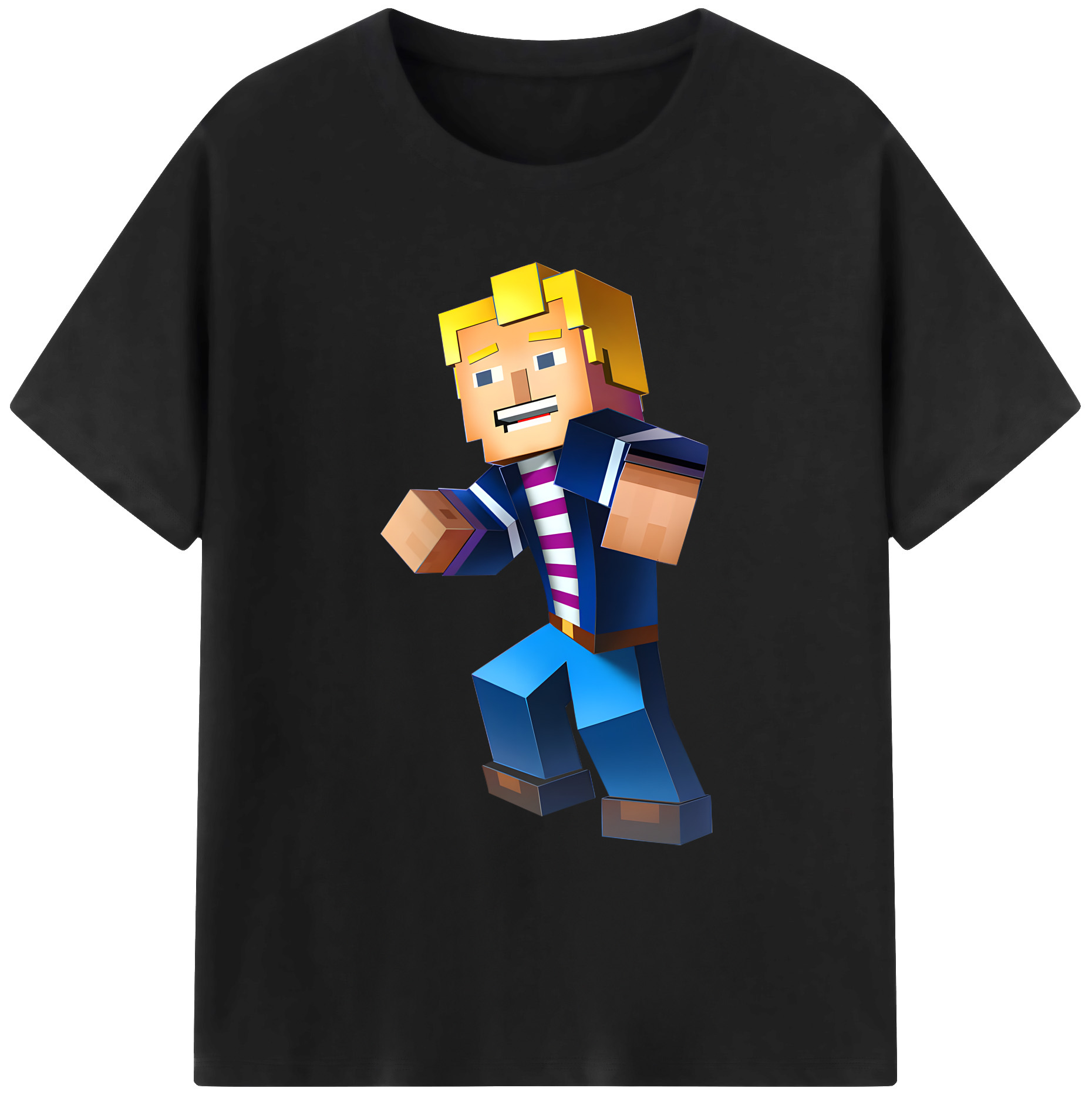 （画像用） マインクラフト ブロックの世界 Minecraft MC Block world 綿100％ メンズ半袖Tシャツ｜肌触りやわらか＆通気性