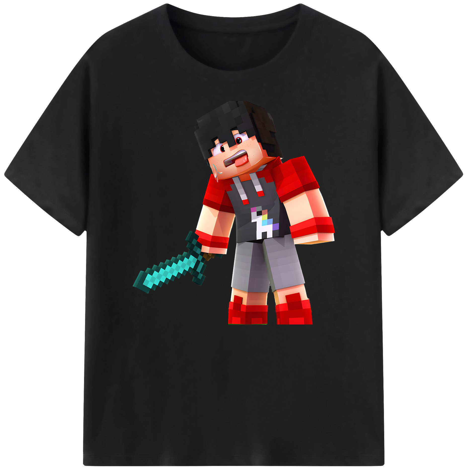 （画像用） マインクラフト ブロックの世界 Minecraft MC Block world 綿100％ メンズ半袖Tシャツ｜肌触りやわらか＆通気性