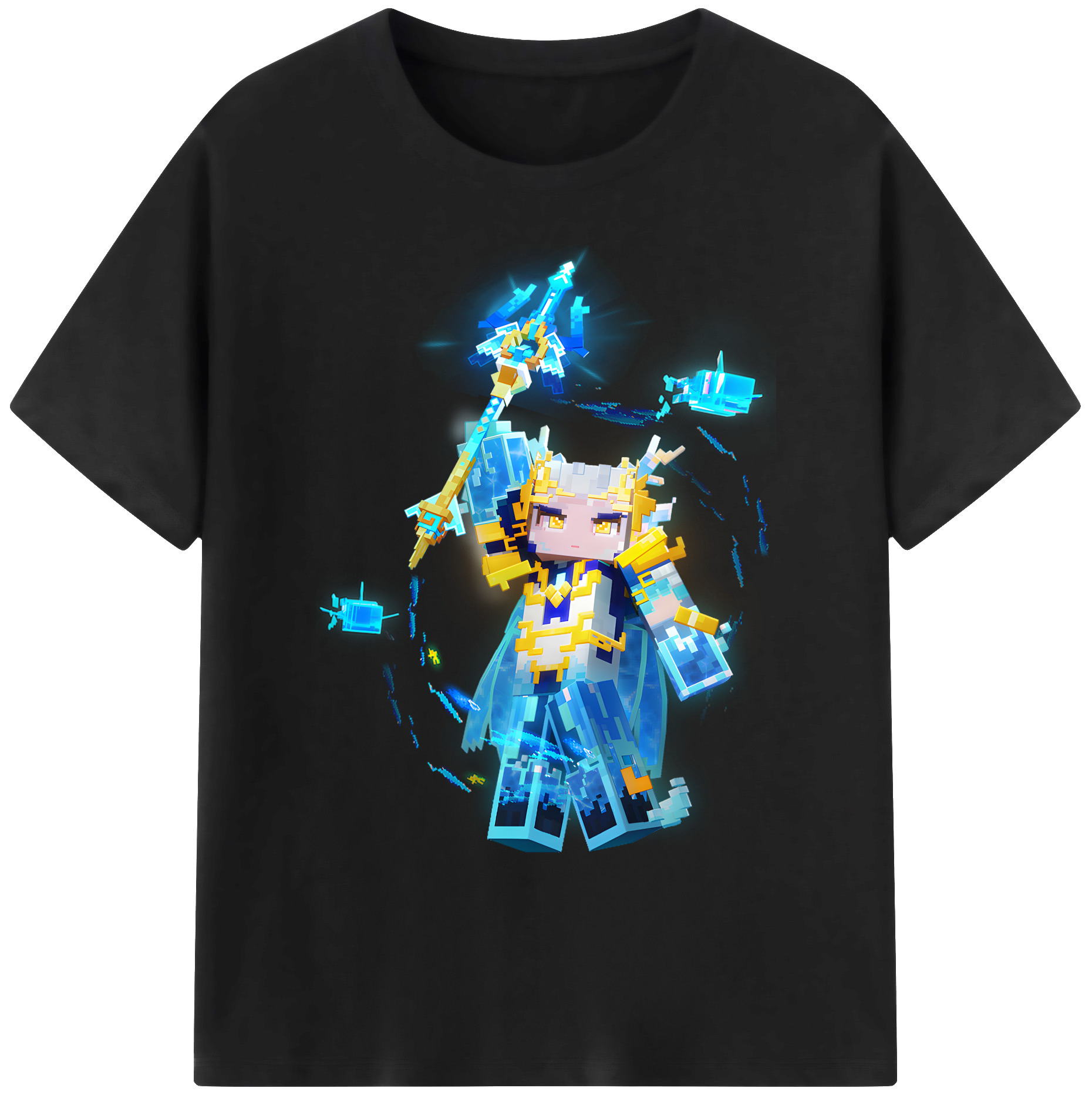 （画像用） マインクラフト ブロックの世界 Minecraft MC Block world 綿100％ メンズ半袖Tシャツ｜肌触りやわらか＆通気性