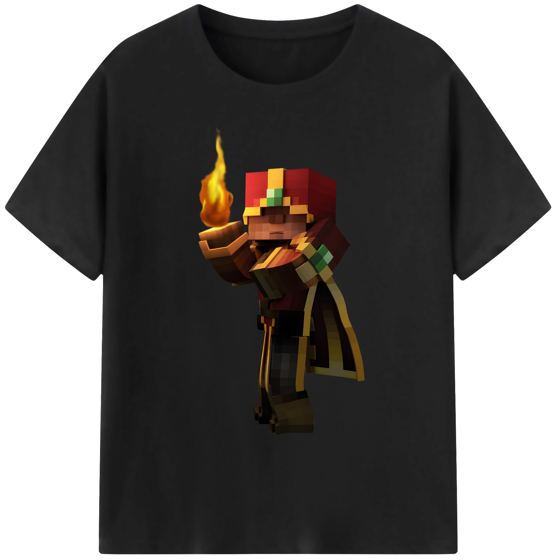 （画像用） マインクラフト ブロックの世界 Minecraft MC Block world 綿100％ メンズ半袖Tシャツ｜肌触りやわらか＆通気性