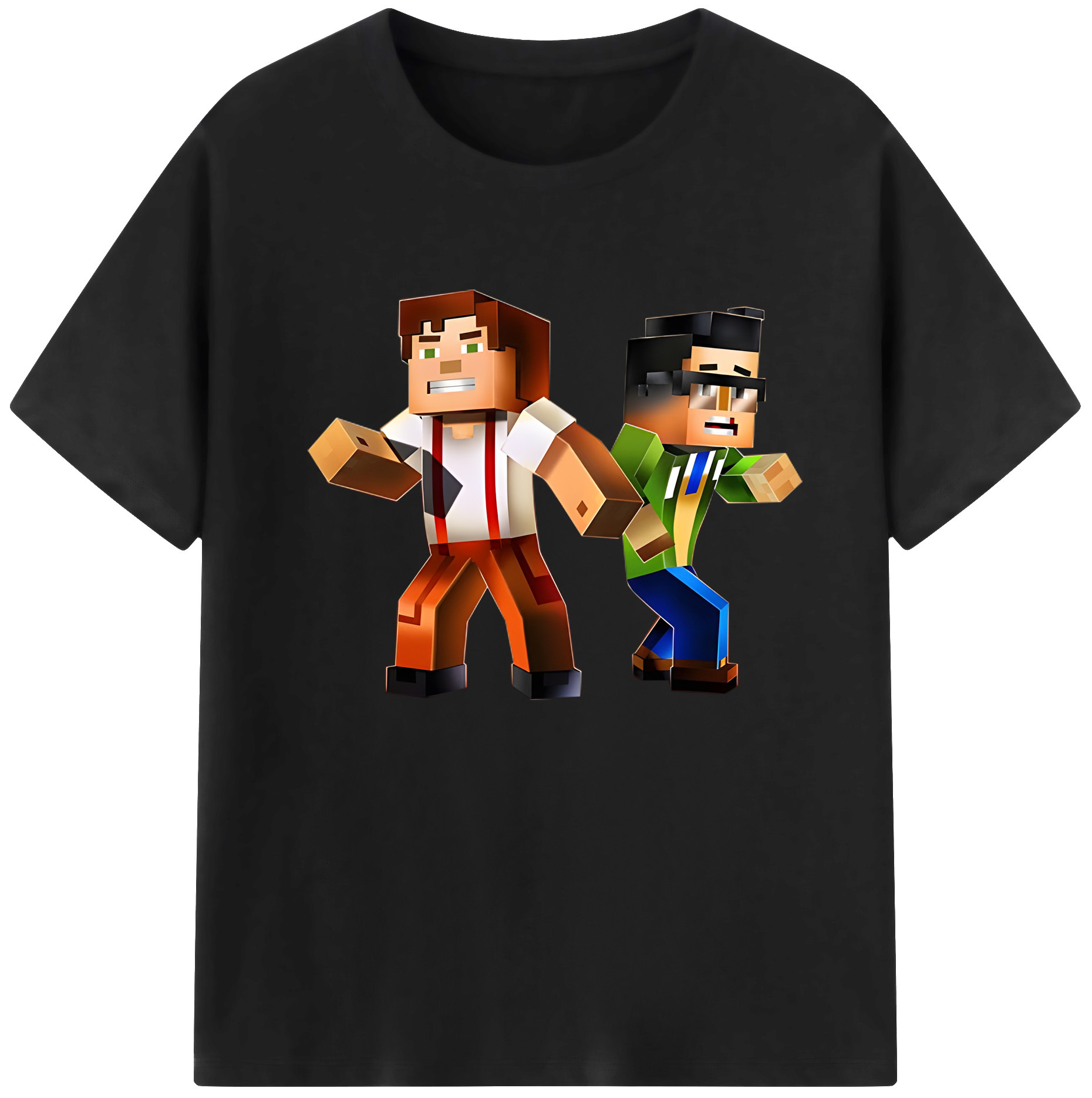 （画像用） マインクラフト ブロックの世界 Minecraft MC Block world 綿100％ メンズ半袖Tシャツ｜肌触りやわらか＆通気性
