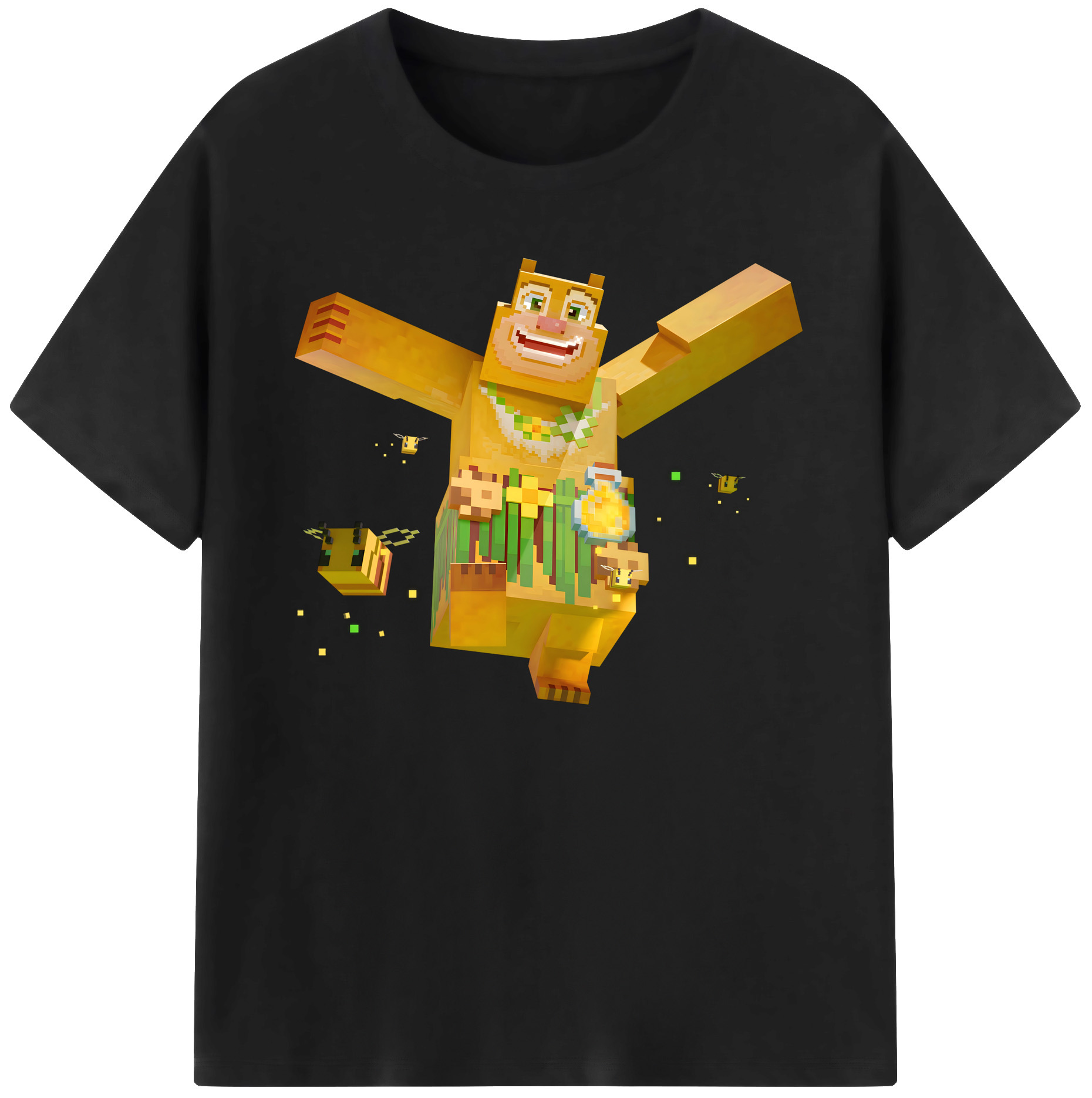 （画像用） マインクラフト ブロックの世界 Minecraft MC Block world 綿100％ メンズ半袖Tシャツ｜肌触りやわらか＆通気性
