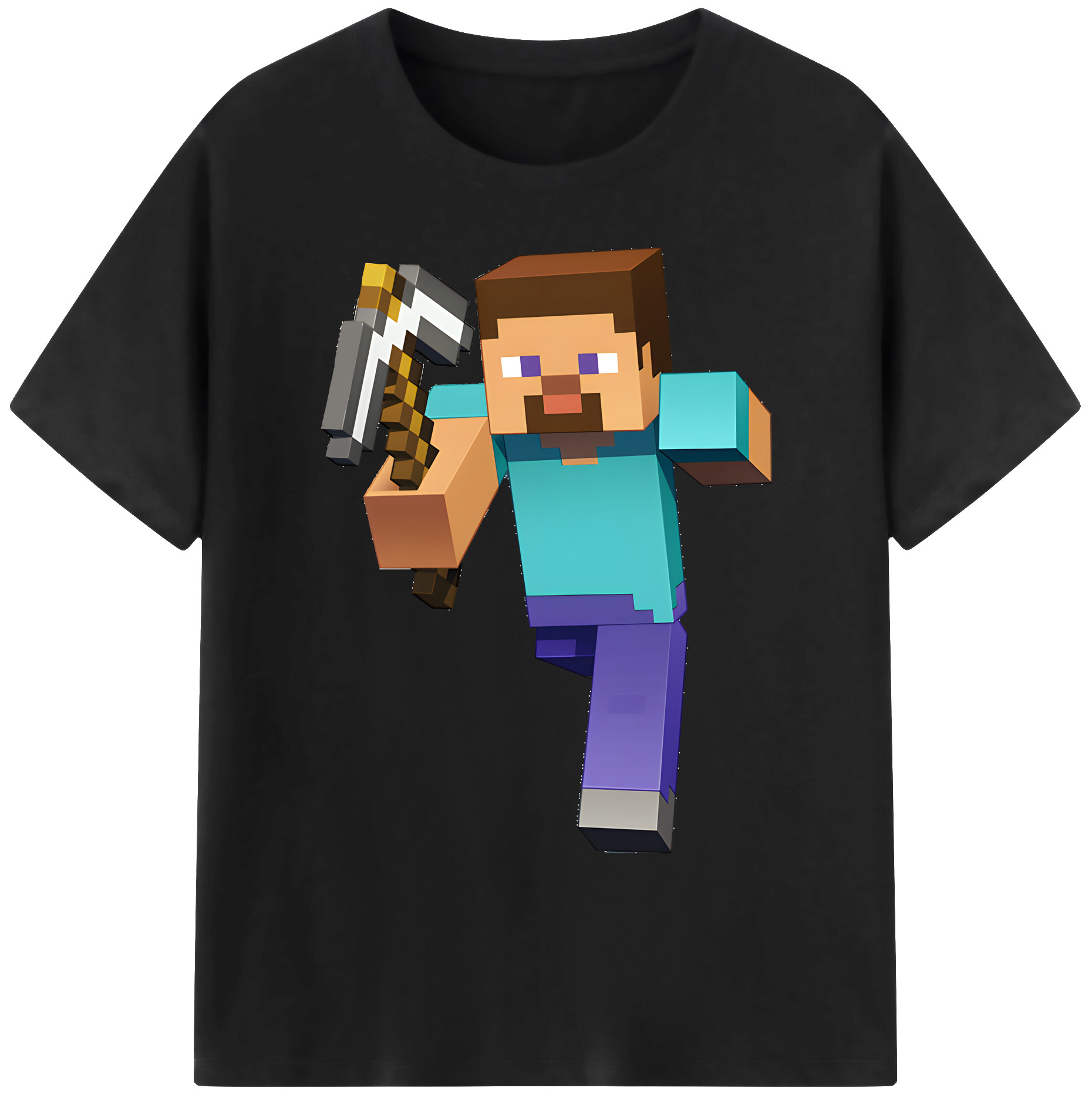 （画像用） マインクラフト ブロックの世界 Minecraft MC Block world 綿100％ メンズ半袖Tシャツ｜肌触りやわらか＆通気性