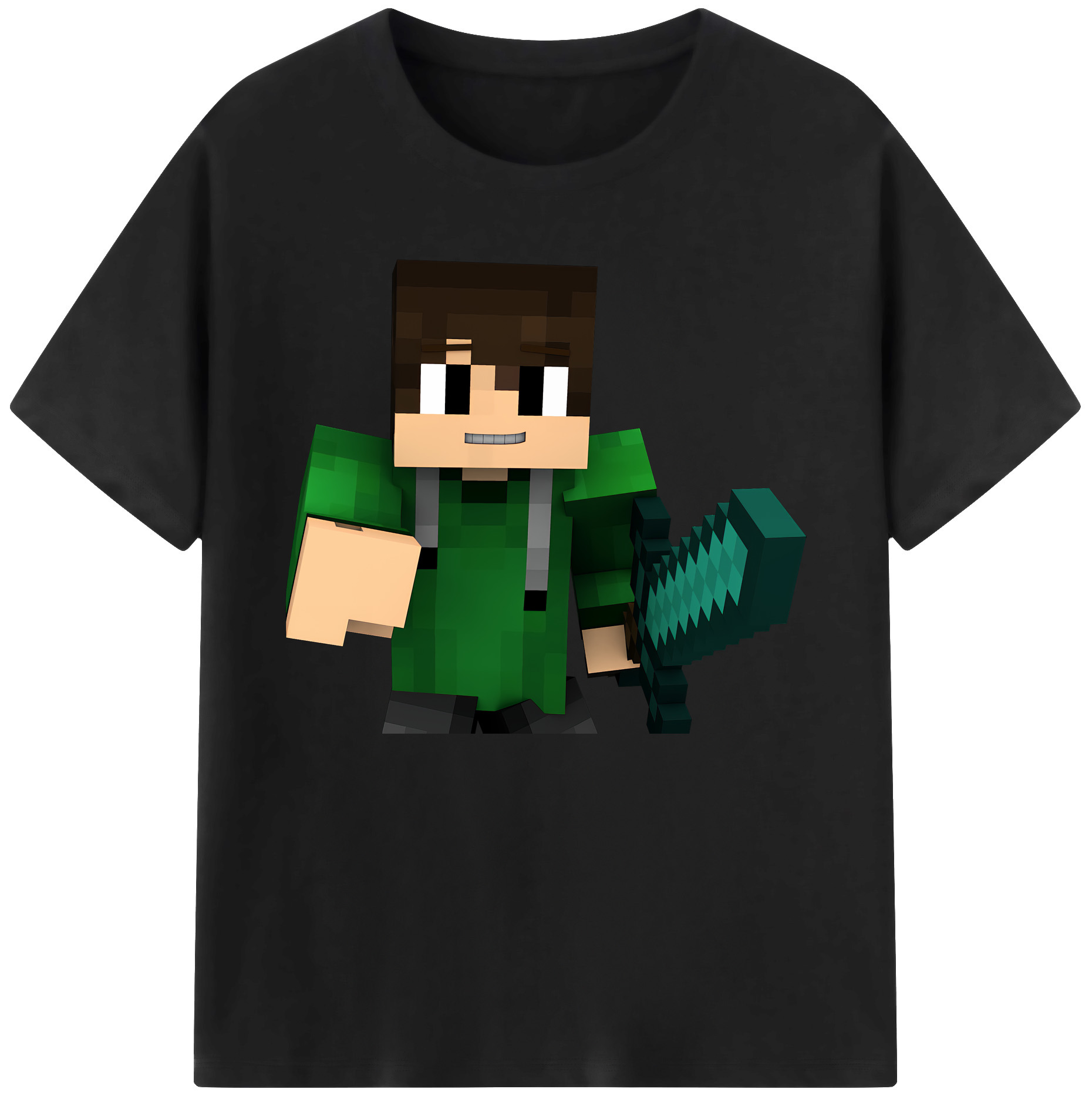 （画像用） マインクラフト ブロックの世界 Minecraft MC Block world 綿100％ メンズ半袖Tシャツ｜肌触りやわらか＆通気性