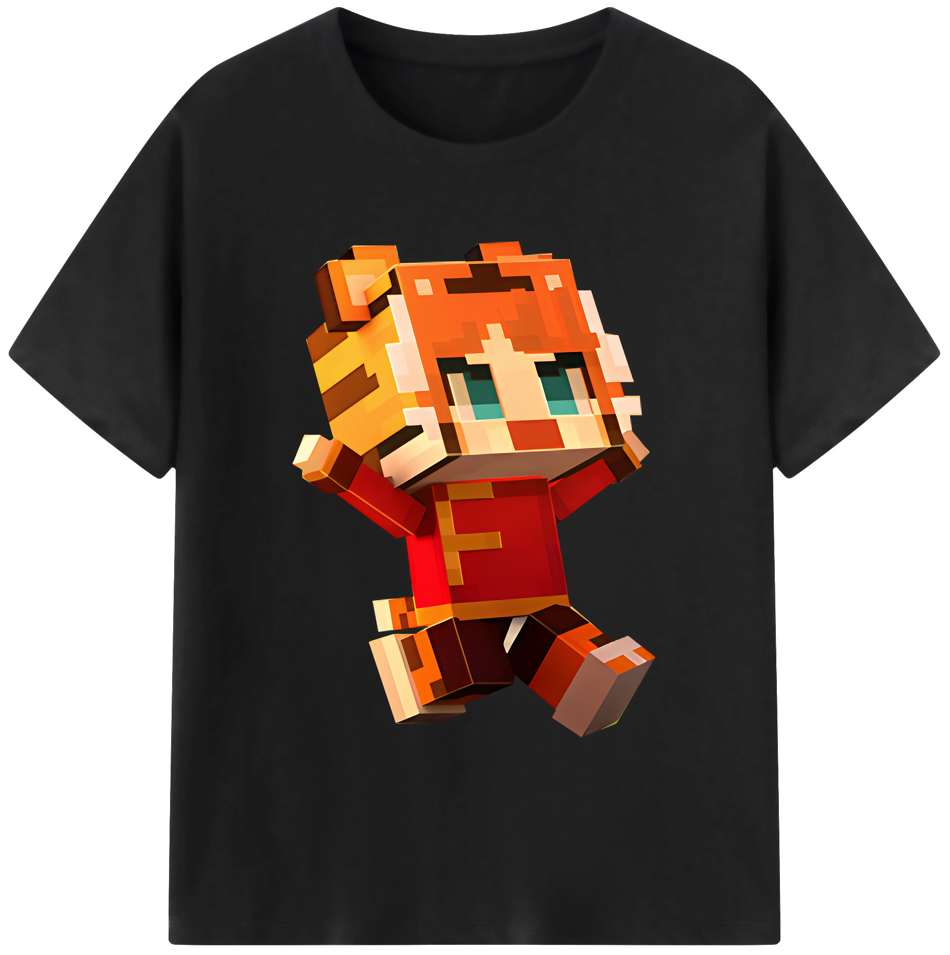 （画像用） マインクラフト ブロックの世界 Minecraft MC Block world 綿100％ メンズ半袖Tシャツ｜肌触りやわらか＆通気性