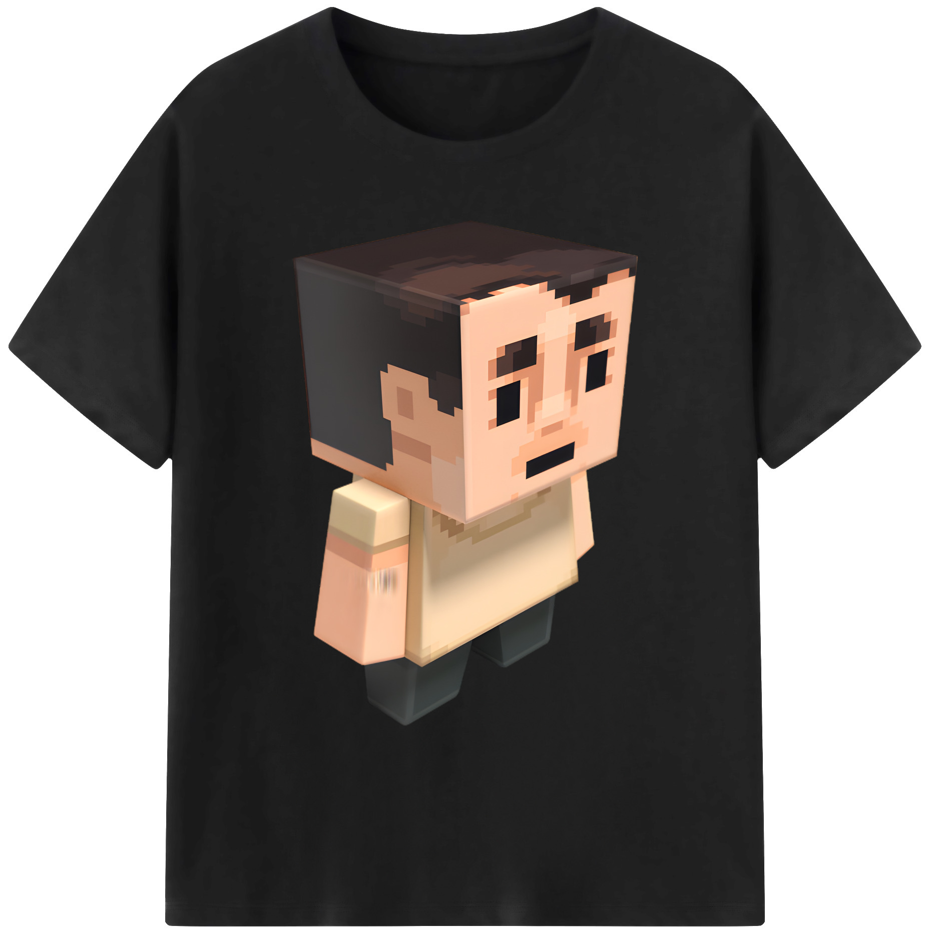 （画像用） マインクラフト ブロックの世界 Minecraft MC Block world 綿100％ メンズ半袖Tシャツ｜肌触りやわらか＆通気性