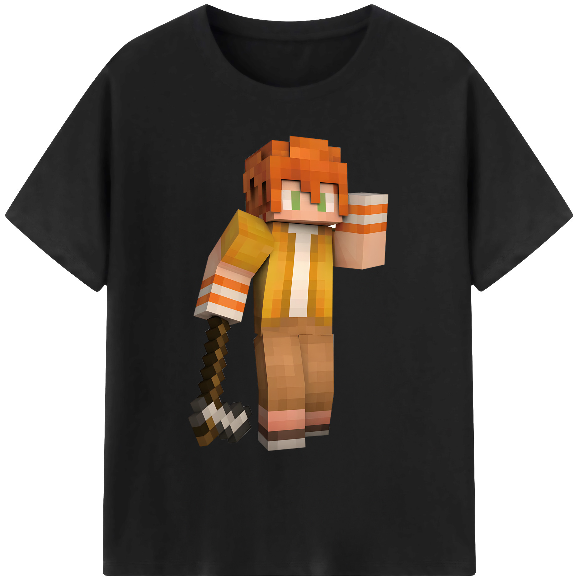 （画像用） マインクラフト ブロックの世界 Minecraft MC Block world 綿100％ メンズ半袖Tシャツ｜肌触りやわらか＆通気性