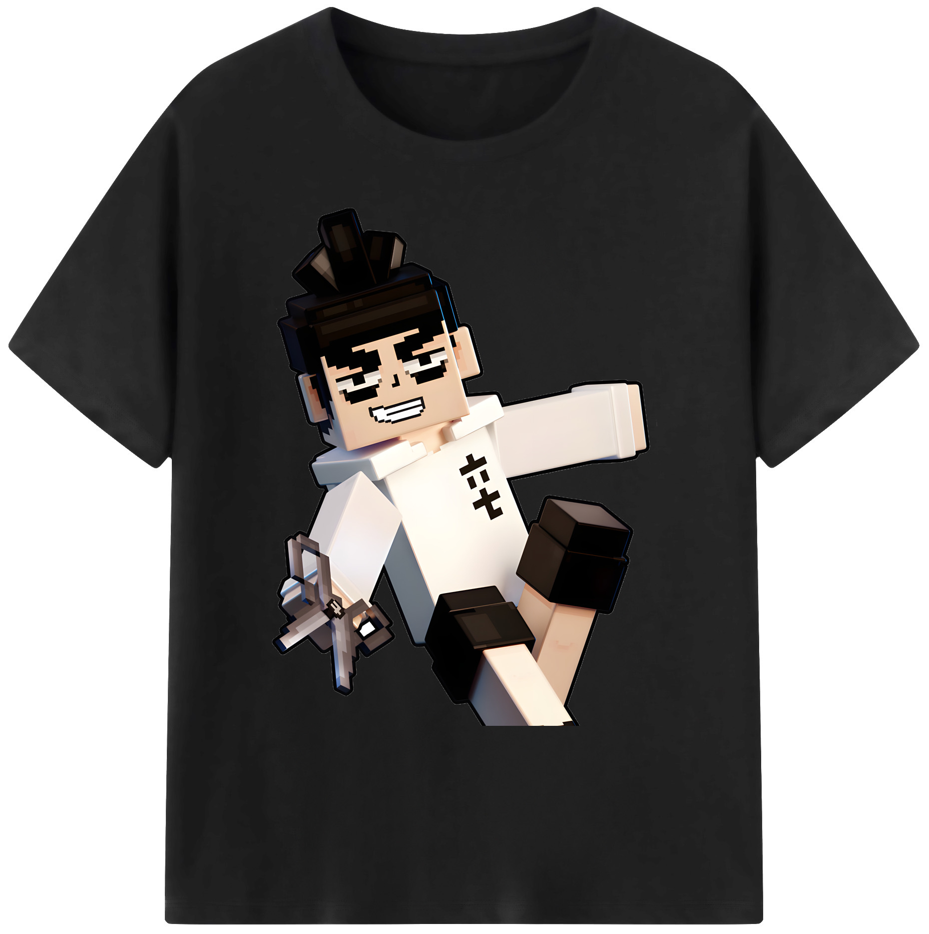 （画像用） マインクラフト ブロックの世界 Minecraft MC Block world 綿100％ メンズ半袖Tシャツ｜肌触りやわらか＆通気性