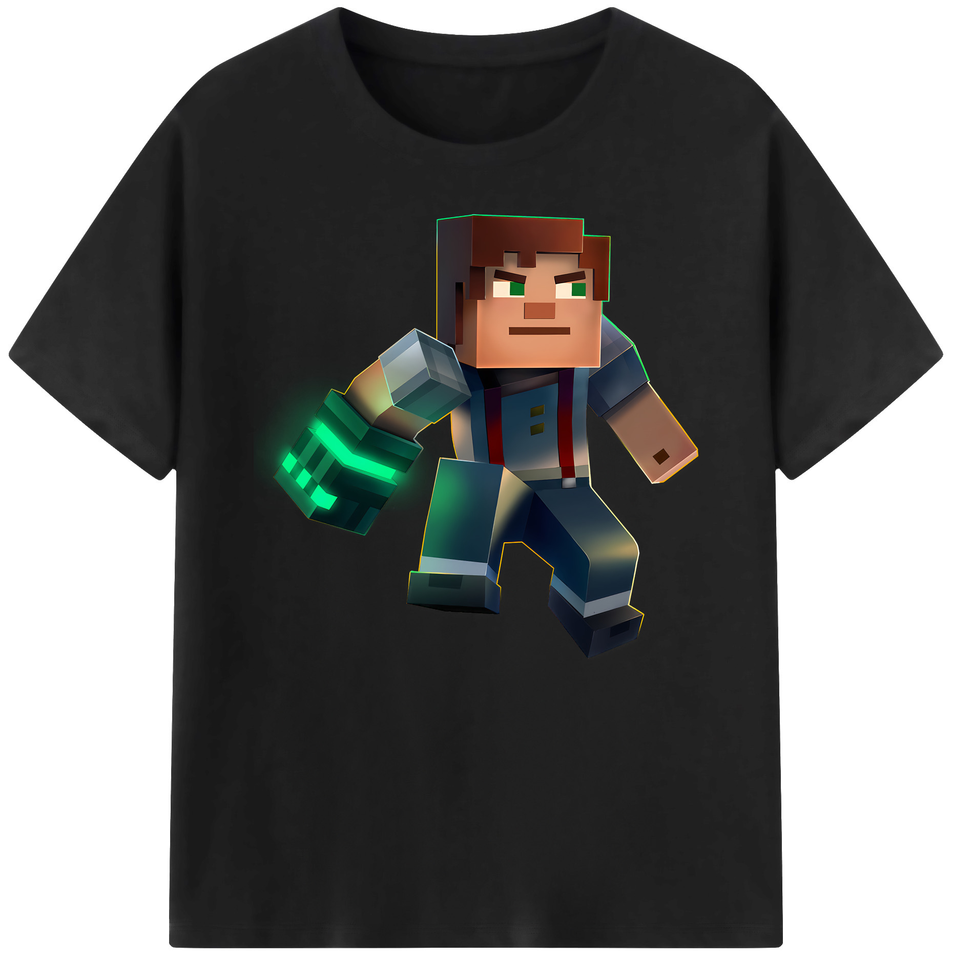 （画像用） マインクラフト ブロックの世界 Minecraft MC Block world 綿100％ メンズ半袖Tシャツ｜肌触りやわらか＆通気性