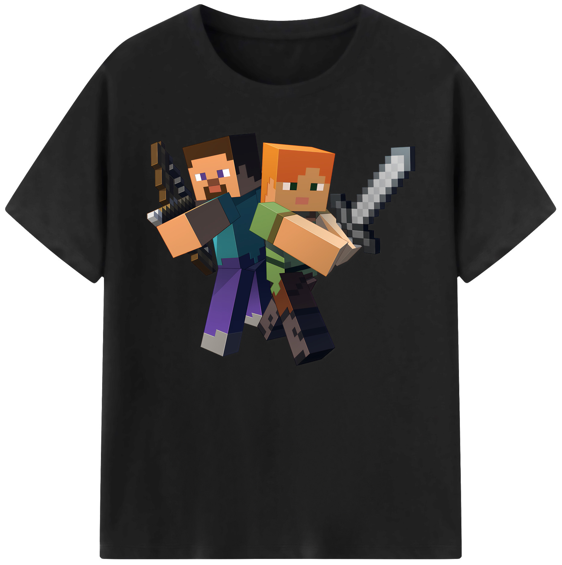 （画像用） マインクラフト ブロックの世界 Minecraft MC Block world 綿100％ メンズ半袖Tシャツ｜肌触りやわらか＆通気性