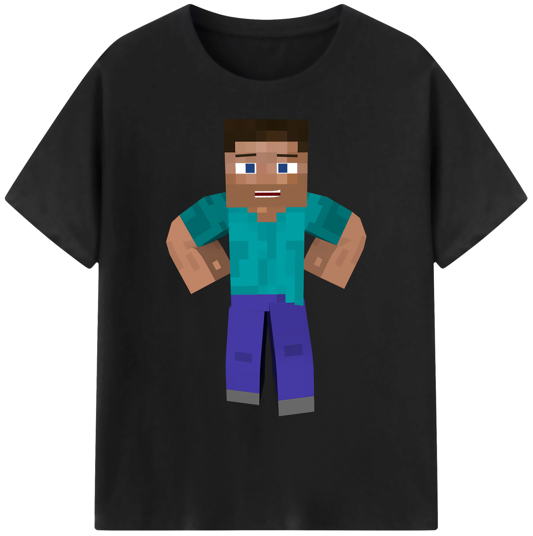 （画像用） マインクラフト ブロックの世界 Minecraft MC Block world 綿100％ メンズ半袖Tシャツ｜肌触りやわらか＆通気性