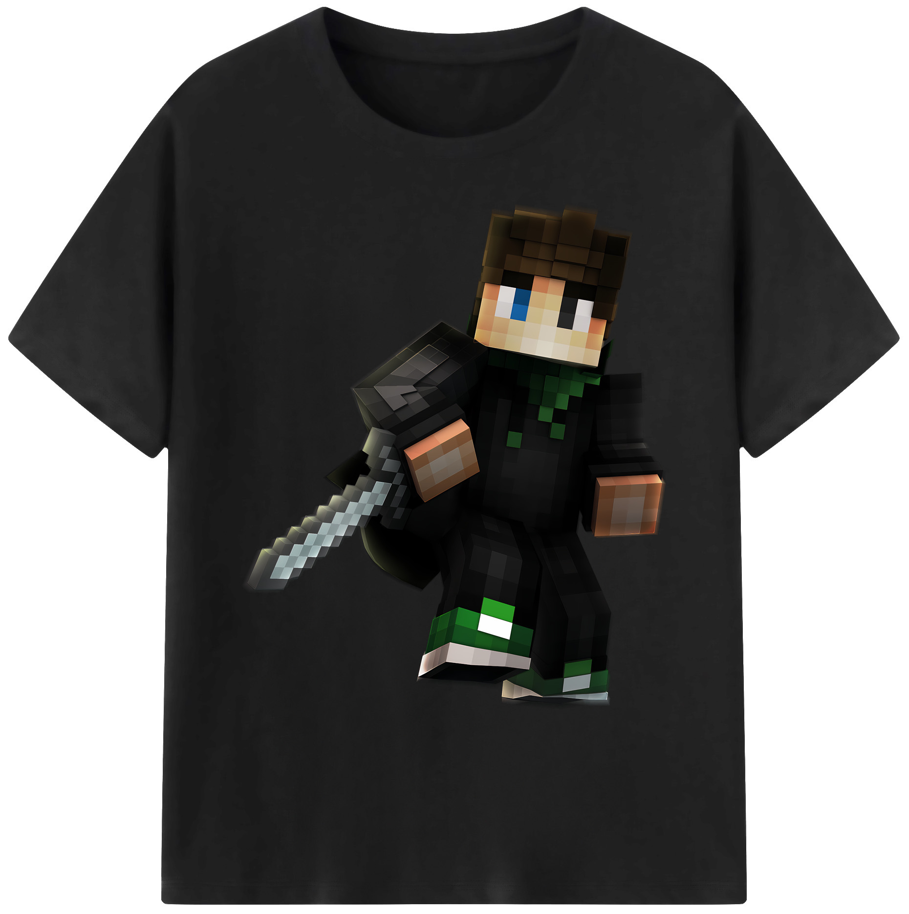 （画像用） マインクラフト ブロックの世界 Minecraft MC Block world 綿100％ メンズ半袖Tシャツ｜肌触りやわらか＆通気性